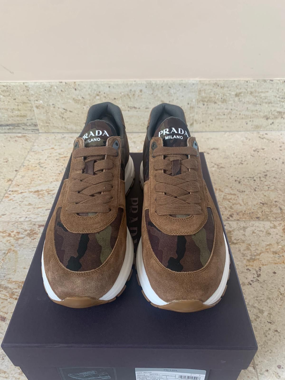 Prada Low Top Trainers in Sigaro + Mimetico Size US 8 / EU 41 - 9 Thumbnail