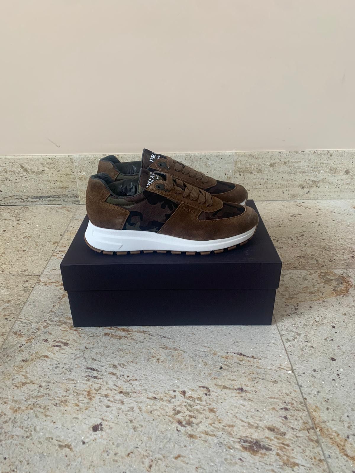 Prada Low Top Trainers in Sigaro + Mimetico Size US 8 / EU 41 - 1 Thumbnail