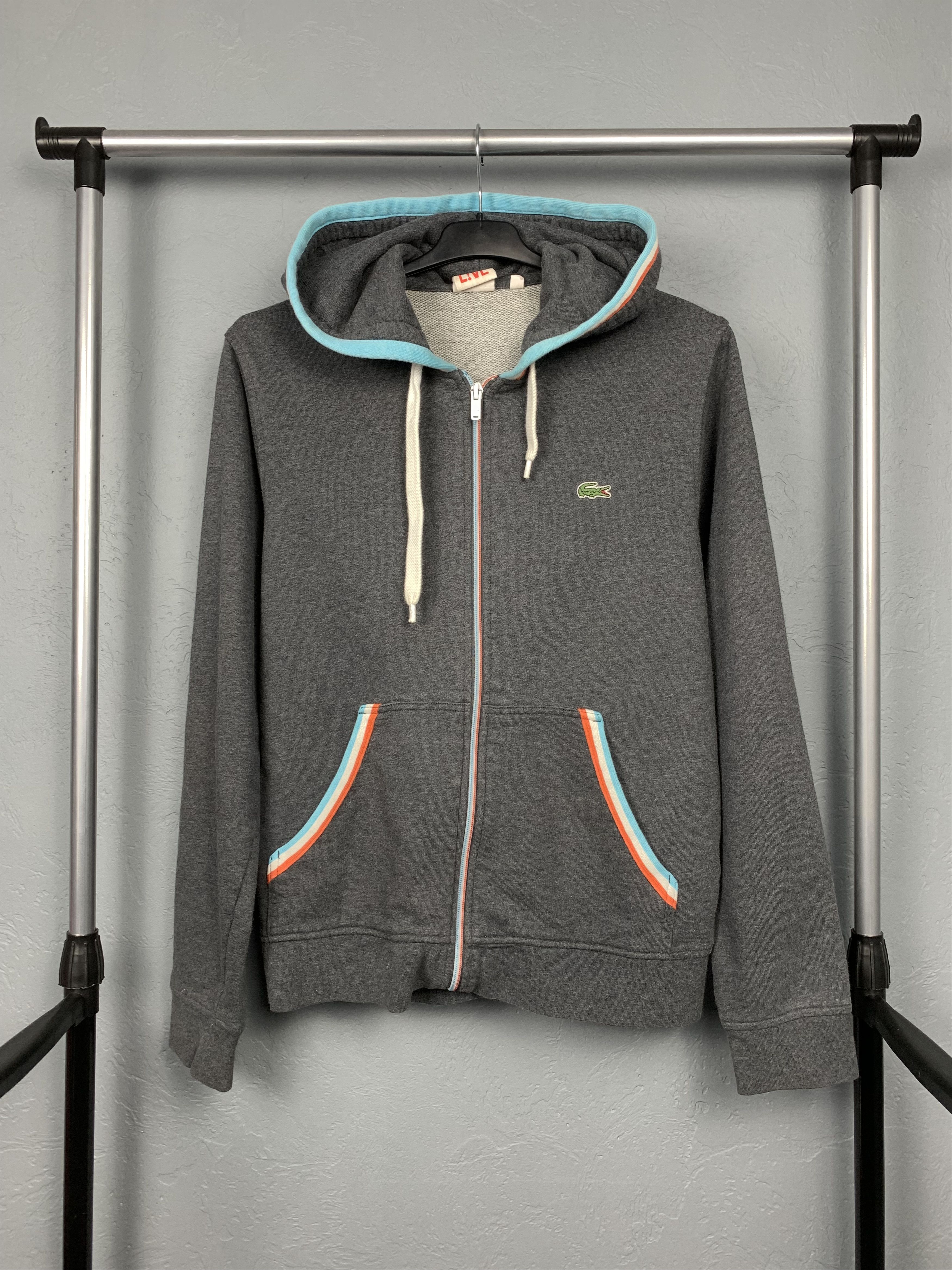 Lacoste × Vintage Lacoste Live Vintage Mens Zip Hoodie Size US M / EU 48-50 / 2 - 1 Thumbnail