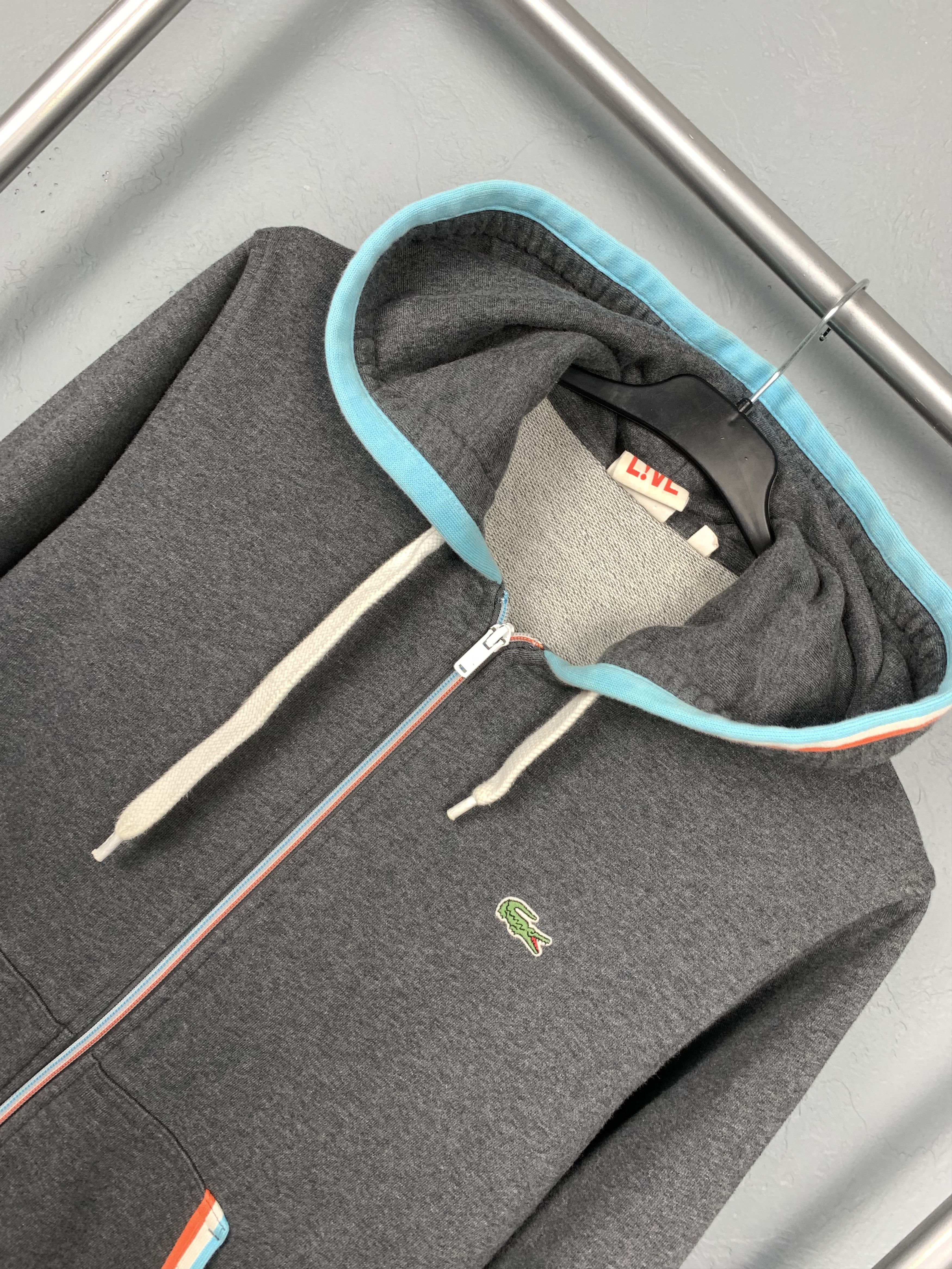 Lacoste × Vintage Lacoste Live Vintage Mens Zip Hoodie Size US M / EU 48-50 / 2 - 2 Thumbnail