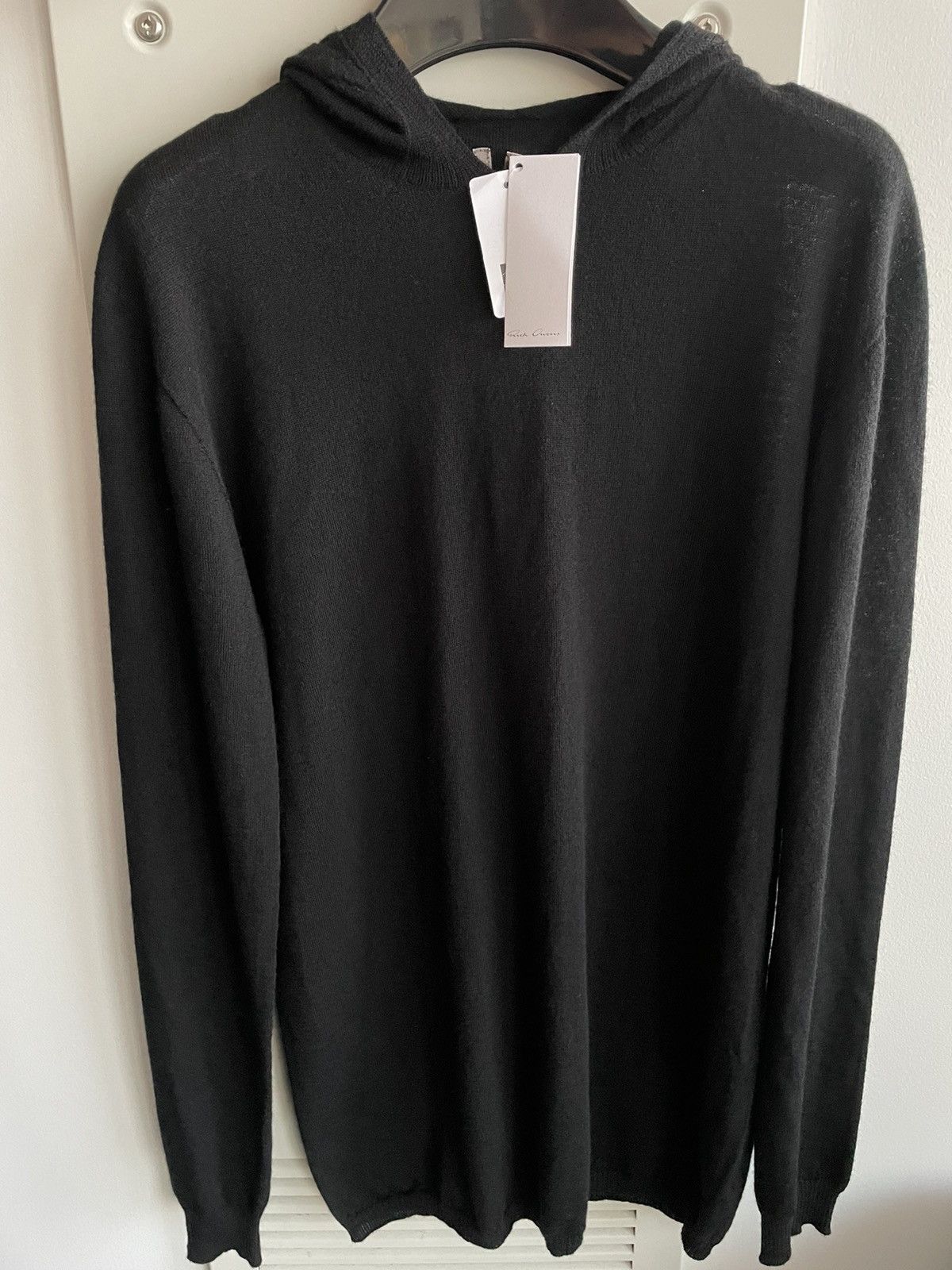 Rick Owens Super Runway Brand New Virgin Wool Skinny Hooded Sweater Size US L / EU 52-54 / 3 - 3 Thumbnail