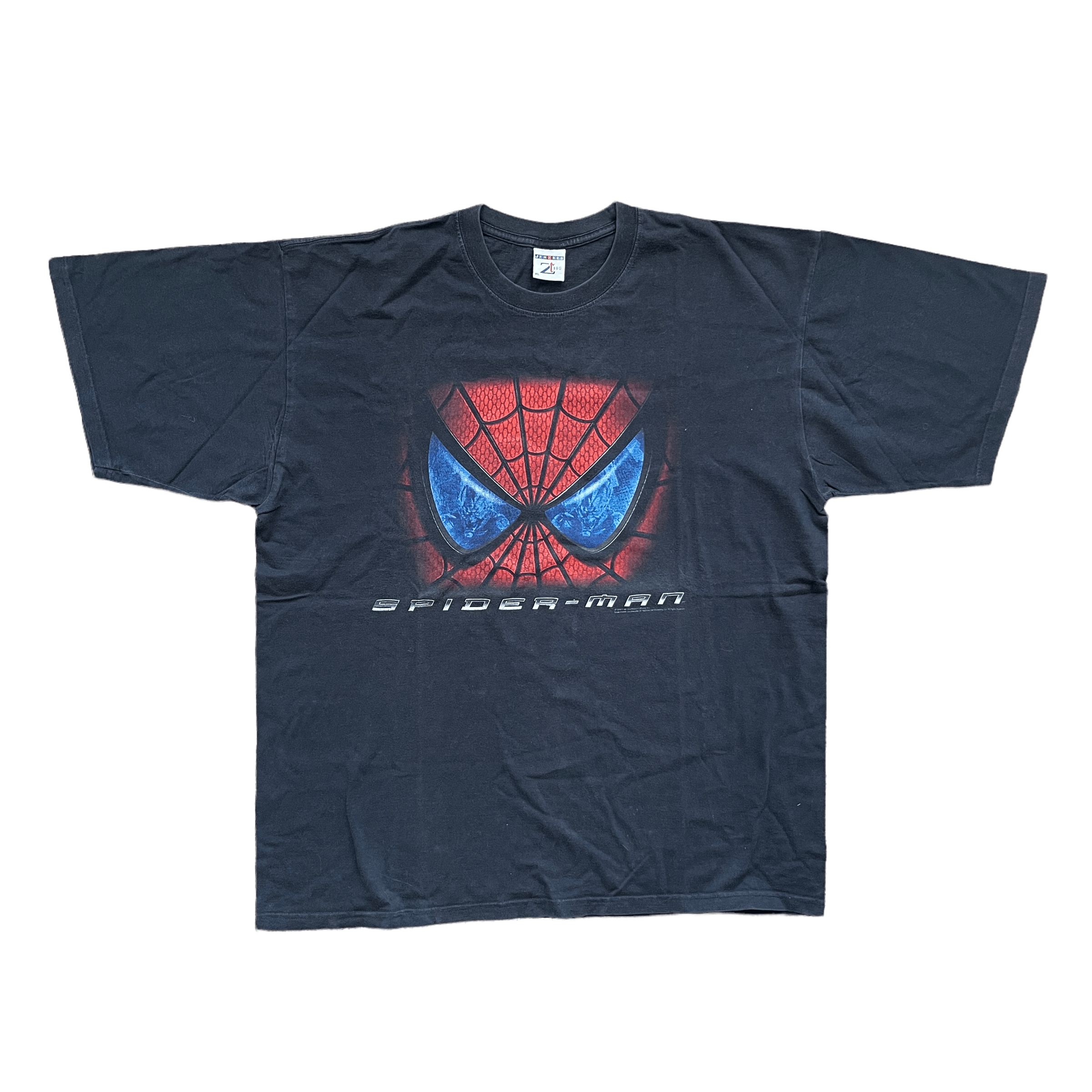 Image of Jerzees Vintage Spider-Man 2002 Movie T-Shirt in Faded Black, Men's (Size XL)