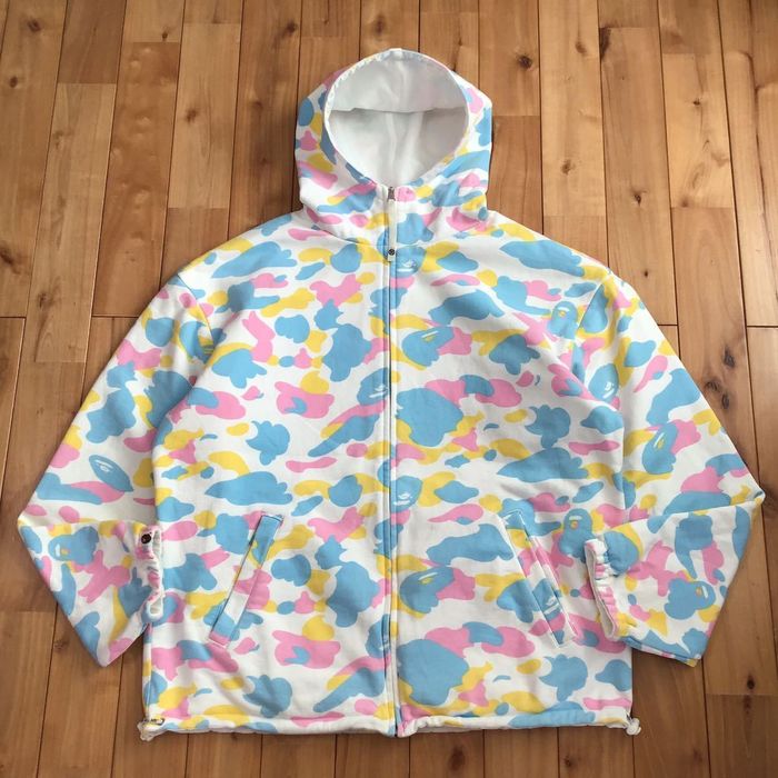 Bape 🔥Reversible🔥 cotton candy camo hoodie jacket BAPE ape | Grailed