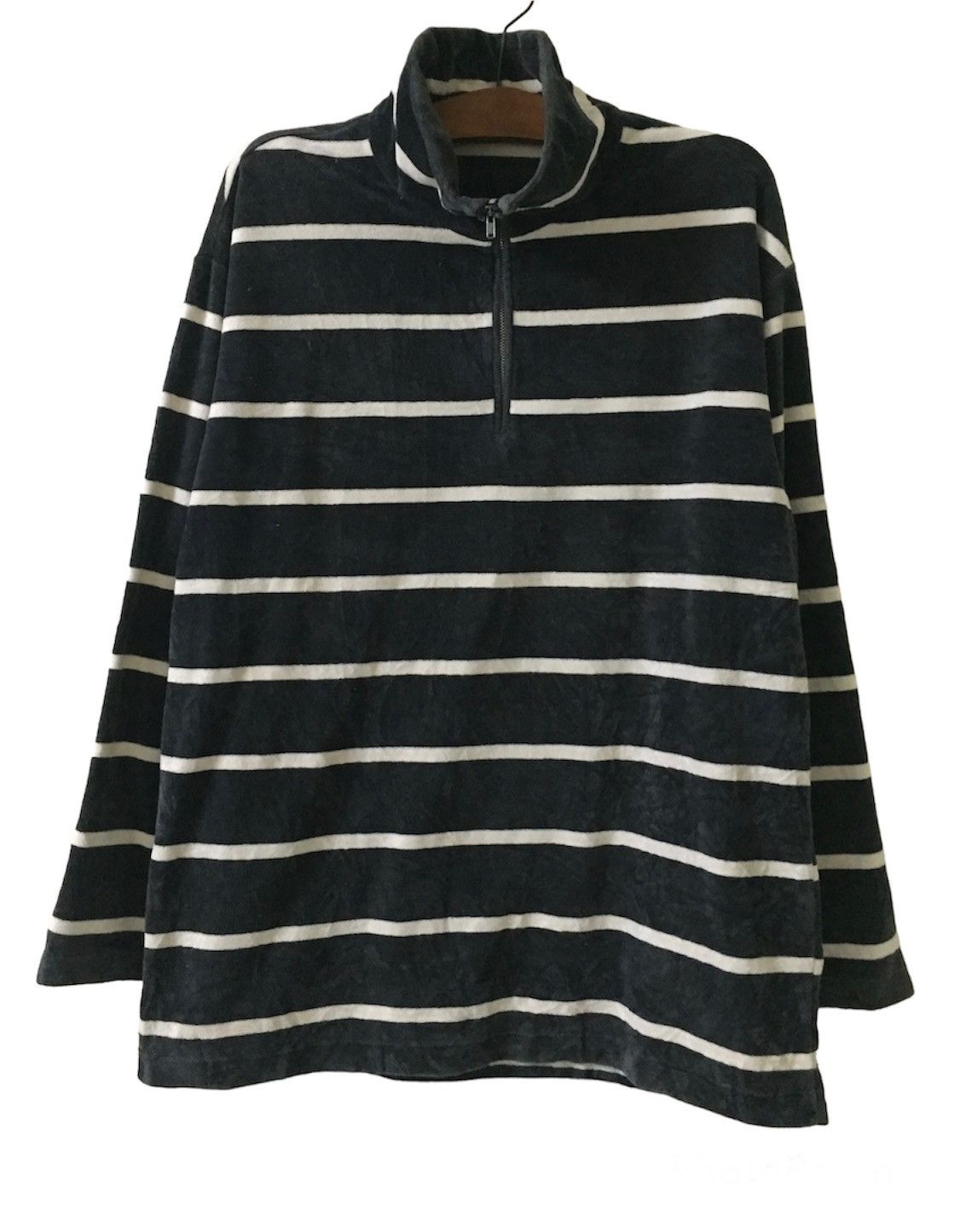 Issey Miyake Issey Miyake Design Studio Half Zipper Stripe Sweater Size US M / EU 48-50 / 2 - 1 Thumbnail
