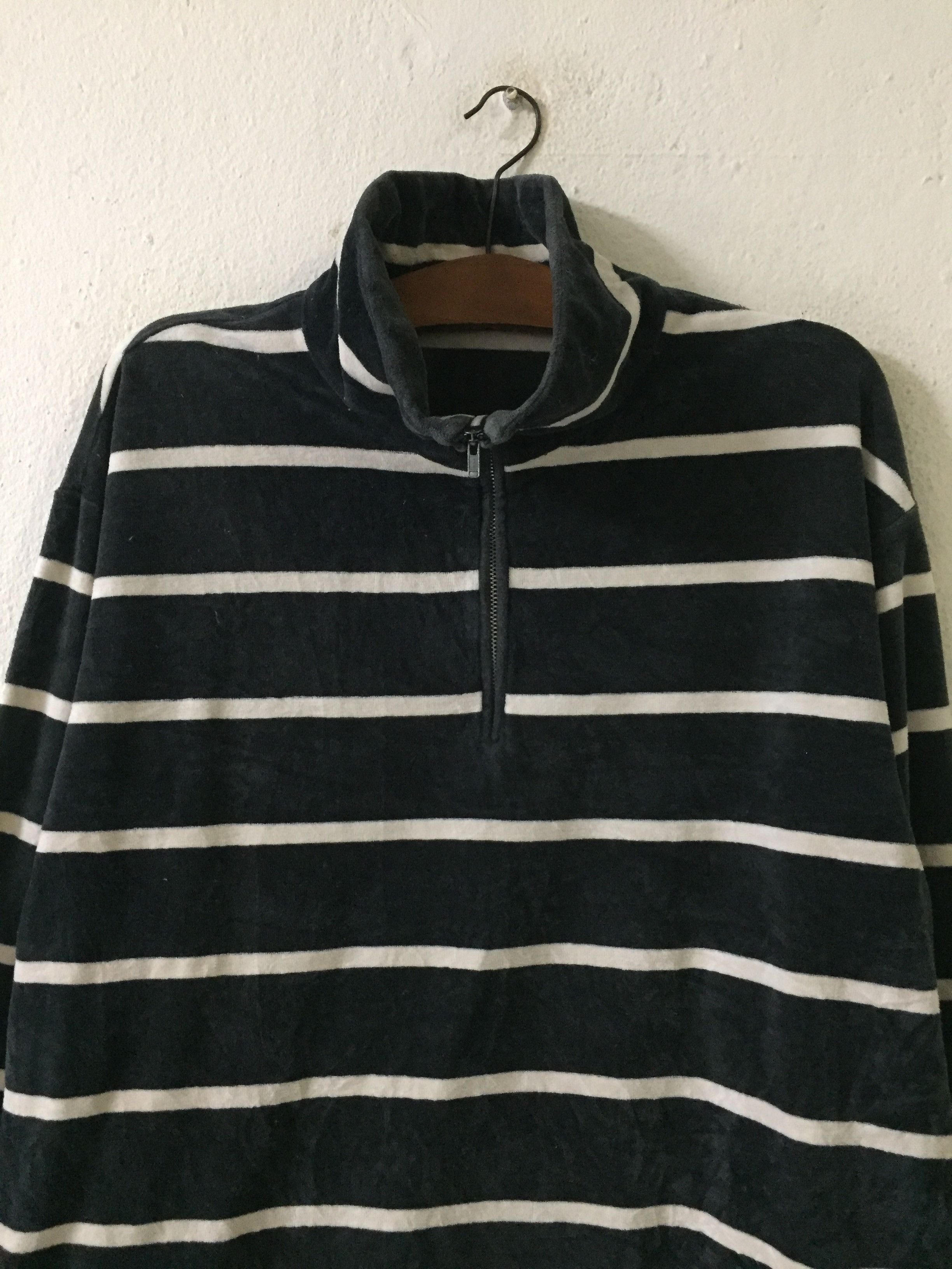 Issey Miyake Issey Miyake Design Studio Half Zipper Stripe Sweater Size US M / EU 48-50 / 2 - 4 Thumbnail