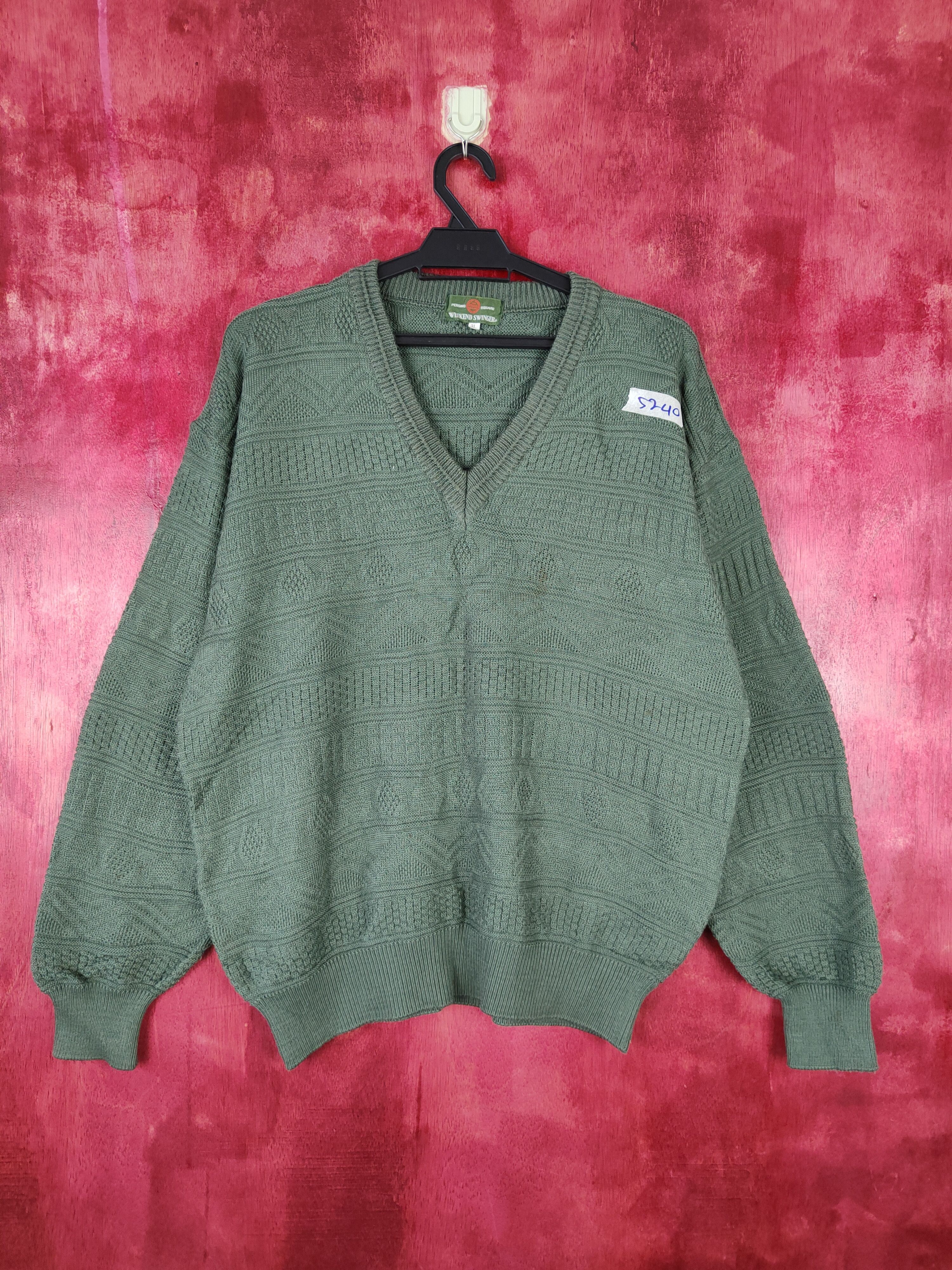 image of Homespun Knitwear x Vintage Weekend Swinger Emerald Green Knitwear 5240, Women's (Size Large)