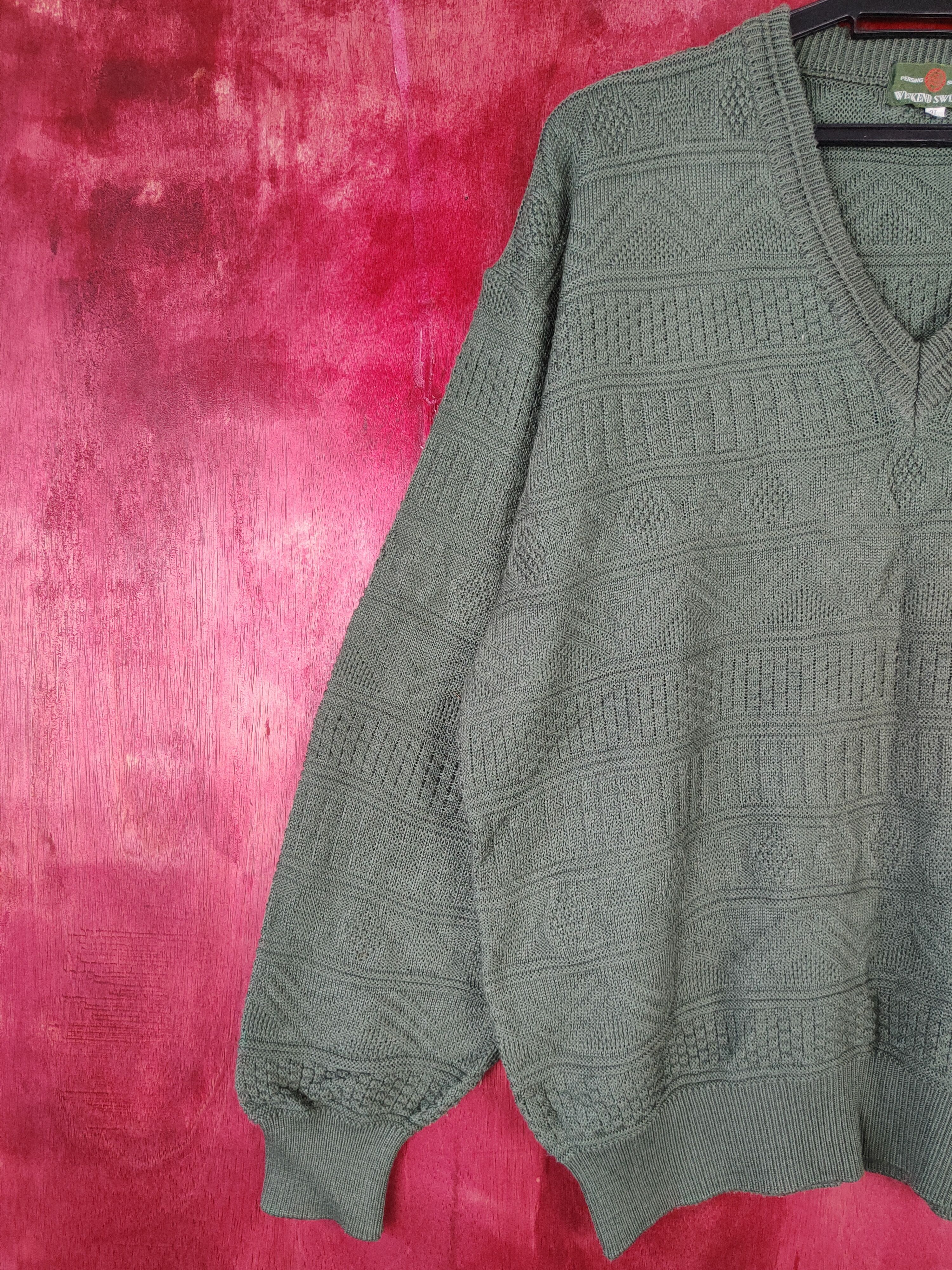 Homespun Knitwear × Japanese Brand × Vintage Weekend Swinger® Emerald Green Knitwear #5240 Size L / US 10 / IT 46 - 3 Thumbnail