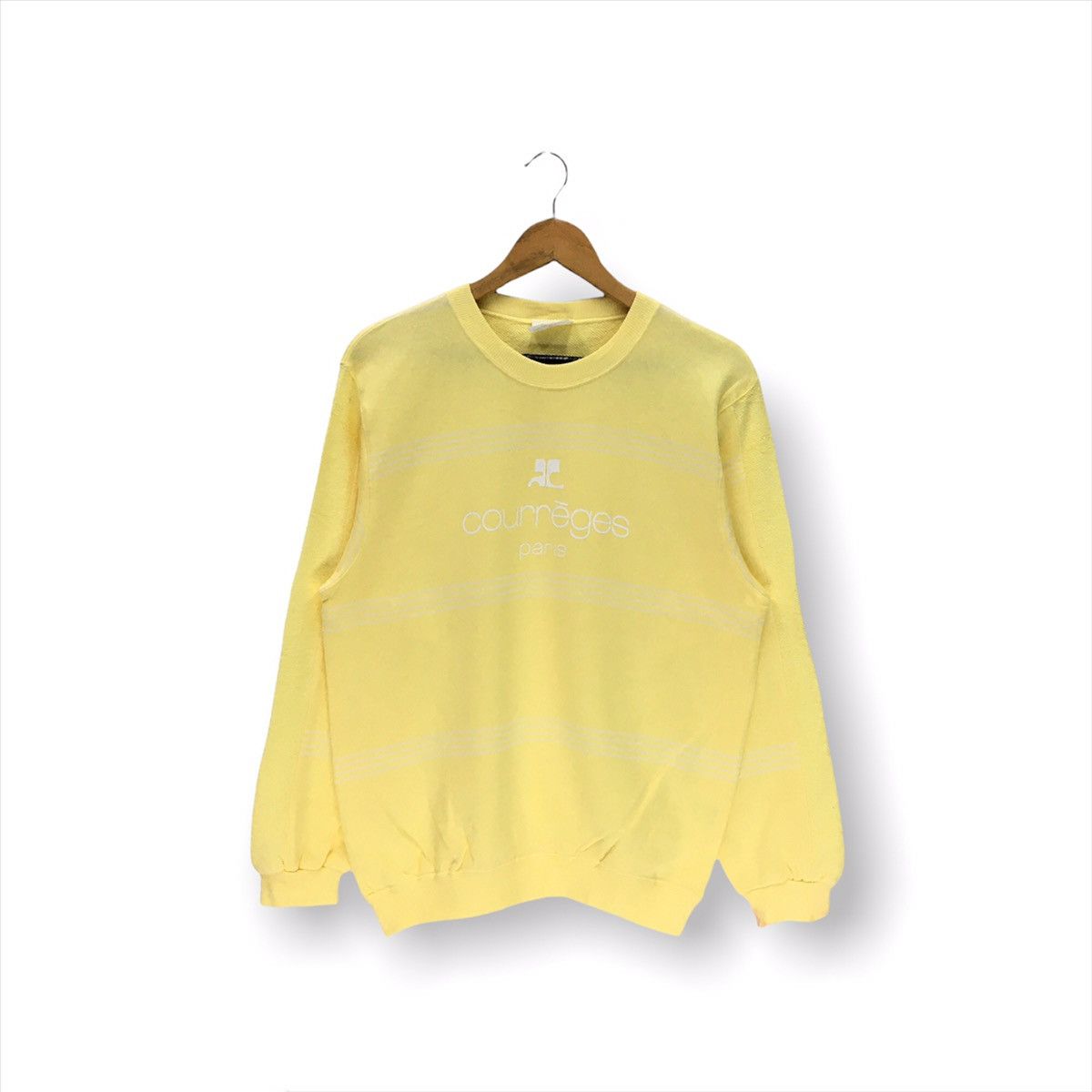 image of Courreges Big Logo Sweatshirt in Yellow, Women's (Size Medium)