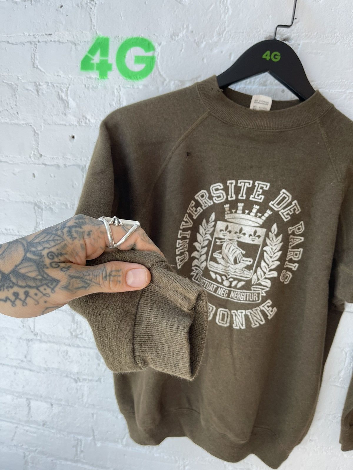 Other × Vintage Vintage 80s PARIS University THRASHED College Sweater Size US S / EU 44-46 / 1 - 5 Thumbnail
