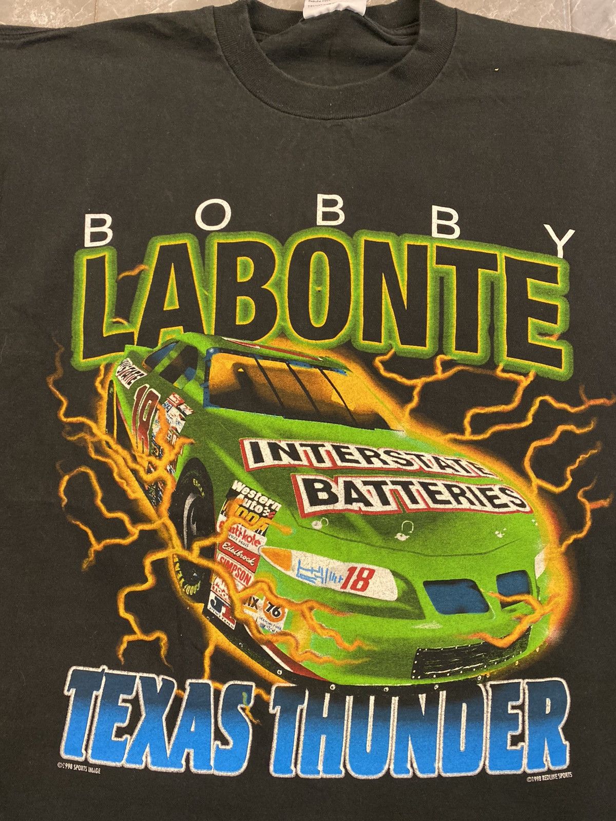 NASCAR × Vintage Vintage NASCAR Bobby Labonte Texas Thunder 1998 T Shirt Size US XL / EU 56 / 4 - 2 Thumbnail