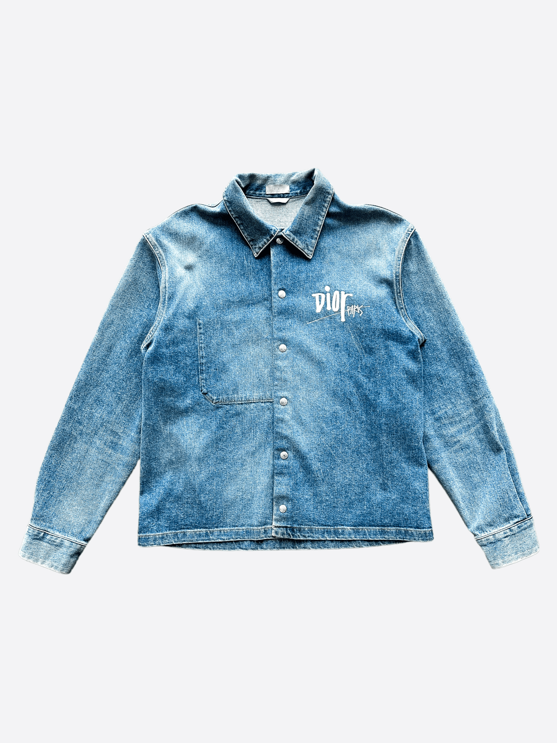 Dior stussy discount denim shirt