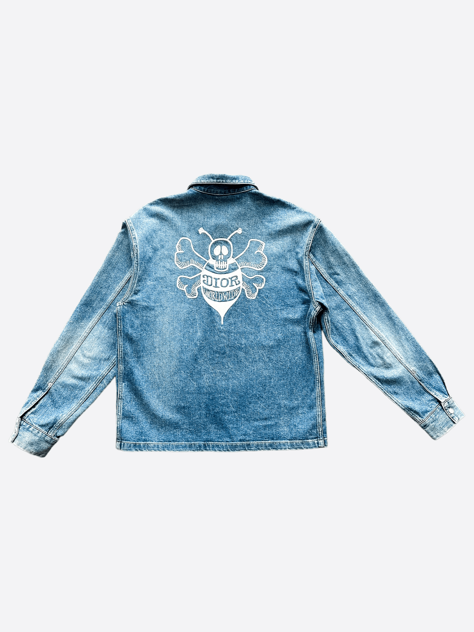 Dior × Stussy Dior Shawn Stussy Embroidered Denim Jacket Size US L / EU 52-54 / 3 - 2 Thumbnail