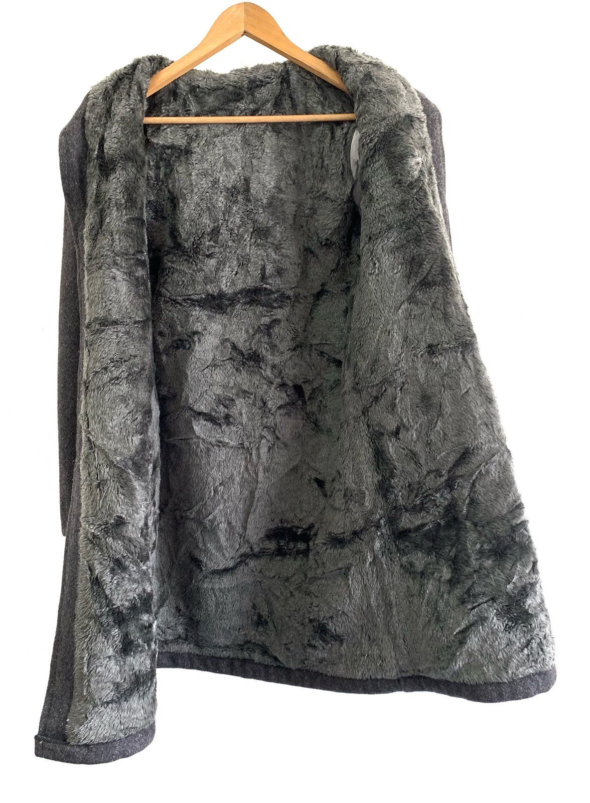 Designer Made in England Fur Shearling Lined Duffle Heavy Coat Size US M / EU 48-50 / 2 - 4 Thumbnail