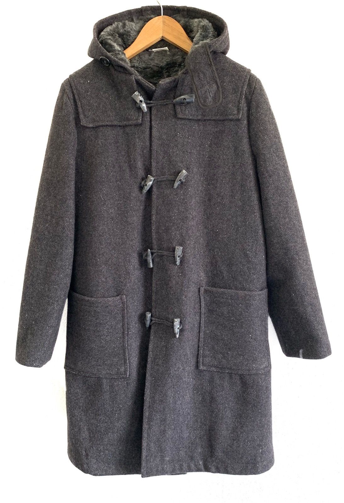 Designer Made in England Fur Shearling Lined Duffle Heavy Coat Size US M / EU 48-50 / 2 - 1 Thumbnail