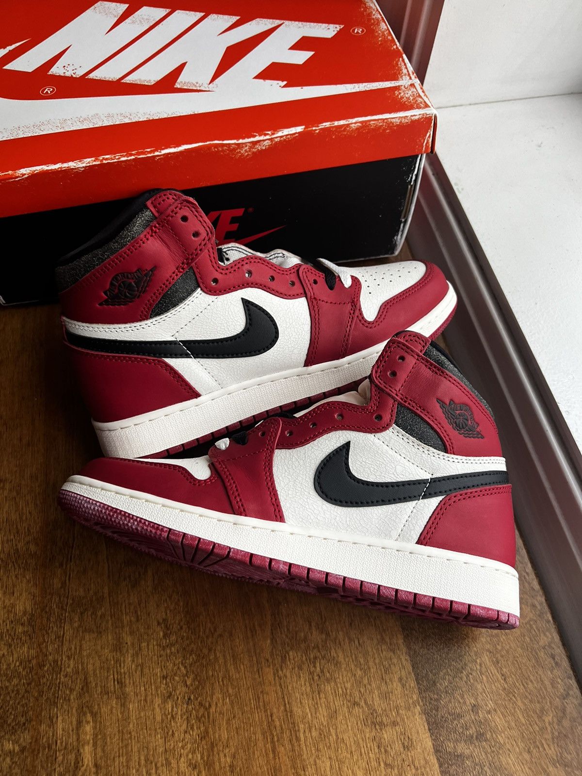 image of Jordan Nike Air Jordan 1 Lost & Found Chicago Gs Shoes in Red, Men's (Size 6)