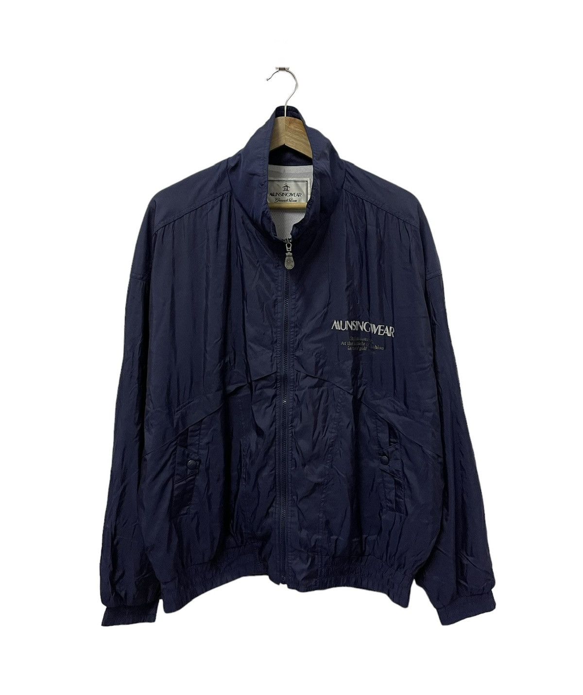 Japanese Brand × Vintage Vintage Munsingwear Spell Out Printed Logo Light Jacket Size US XL / EU 56 / 4 - 1 Thumbnail
