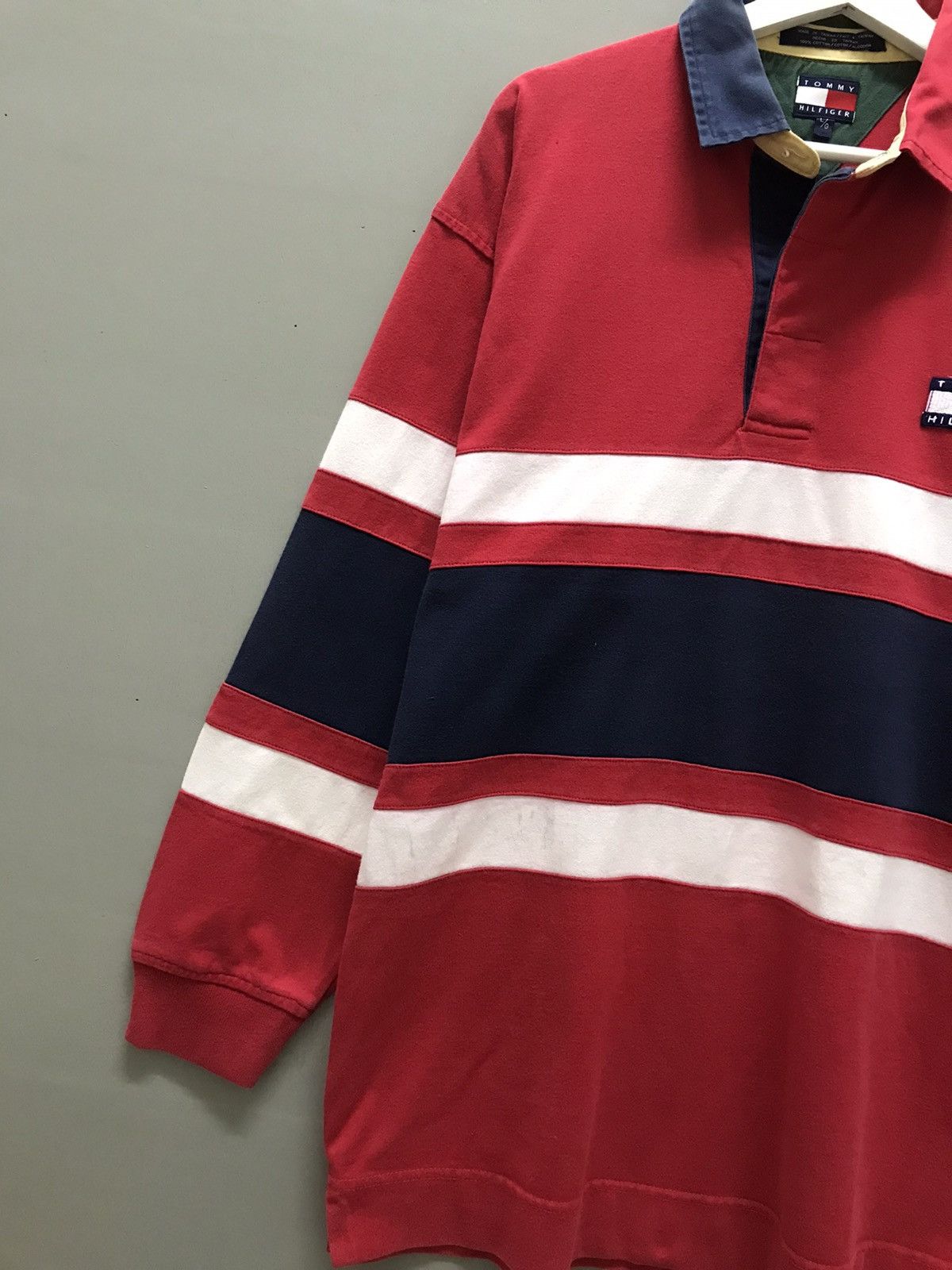 Tommy Hilfiger Vintage 90s Tommy Hilfiger Sailing Gear Rugby Shirt Size US L / EU 52-54 / 3 - 3 Thumbnail