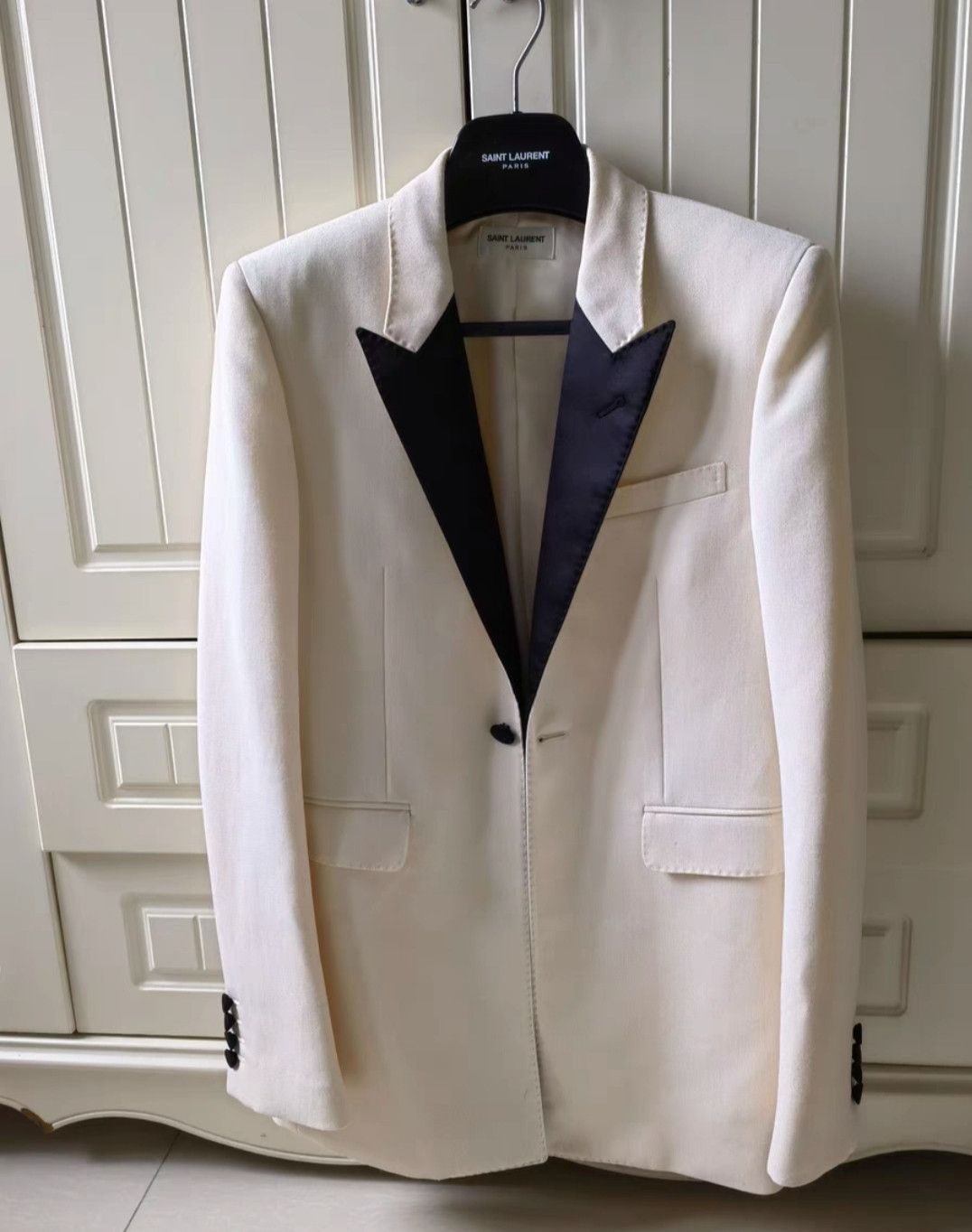 Yves Saint Laurent Saint Laurent White Blazer By Hedi Size 46 Size US M / EU 48-50 / 2 - 1 Thumbnail