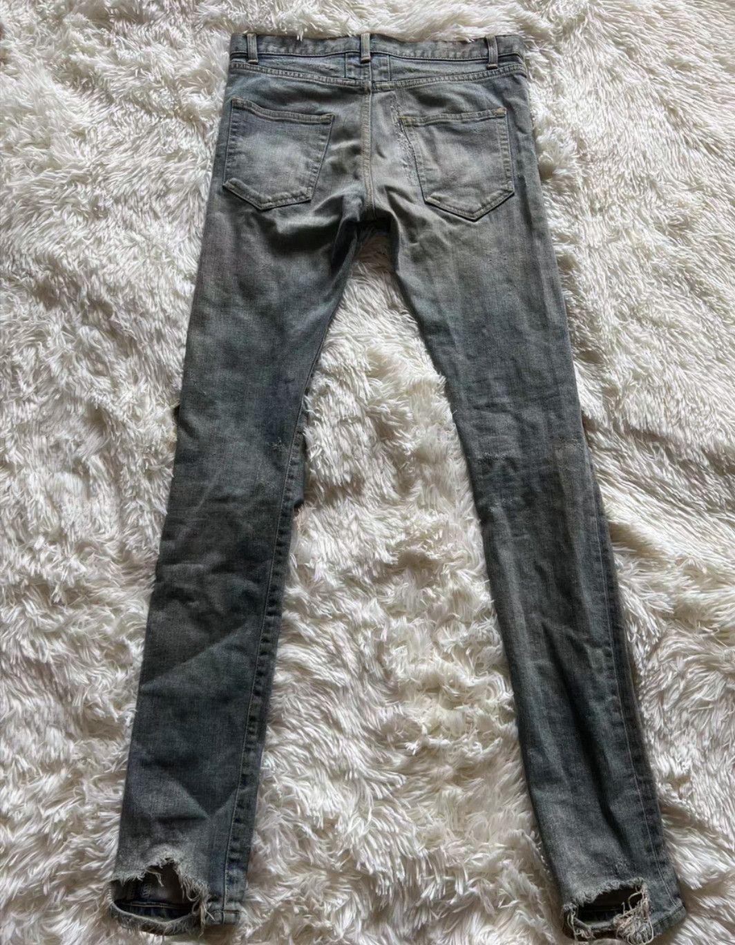 Yves Saint Laurent Saint Laurent 13Fw Damaged Denim Jean Size 29 Size US 29 - 2 Thumbnail