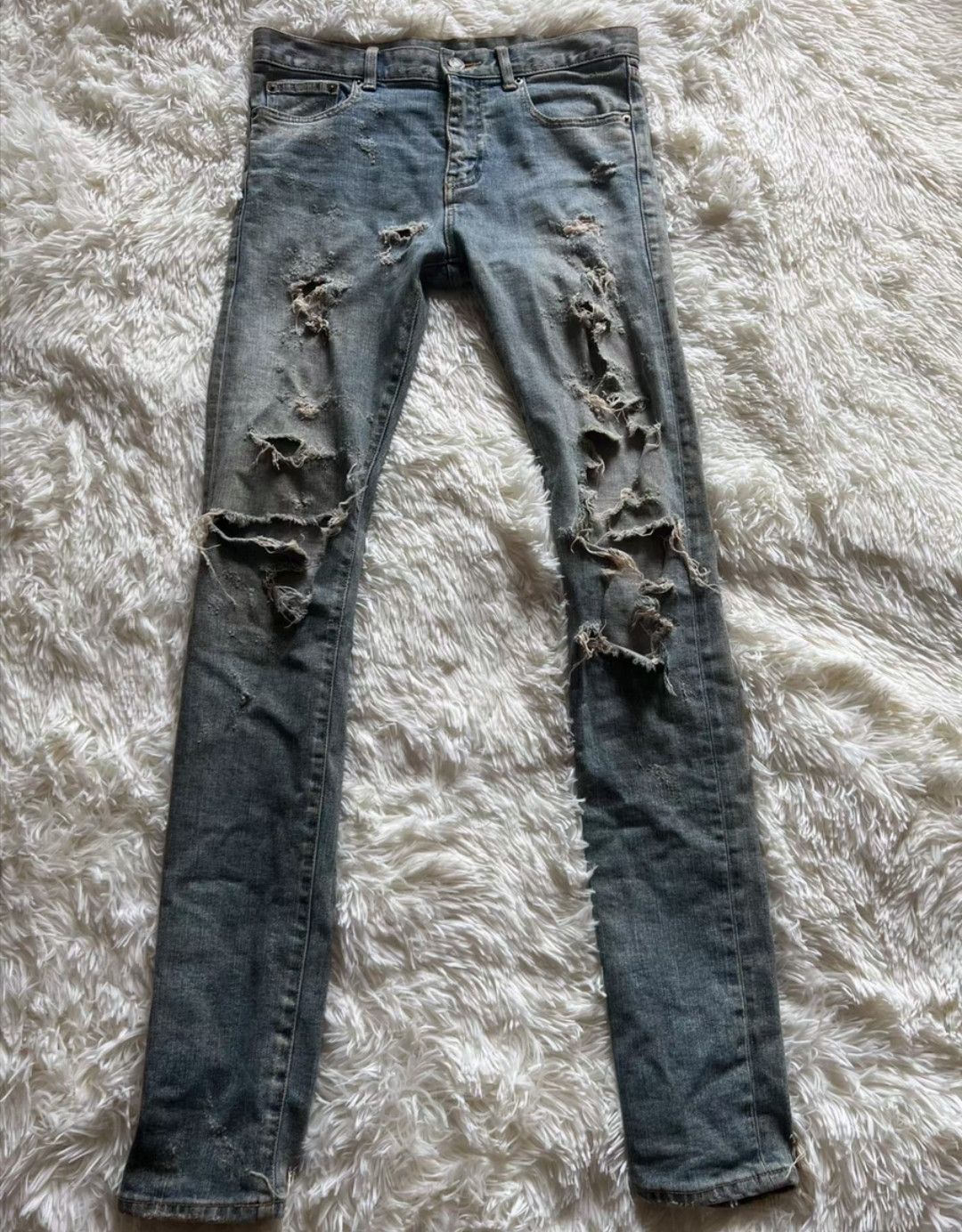 Yves Saint Laurent Saint Laurent 13Fw Damaged Denim Jean Size 29 