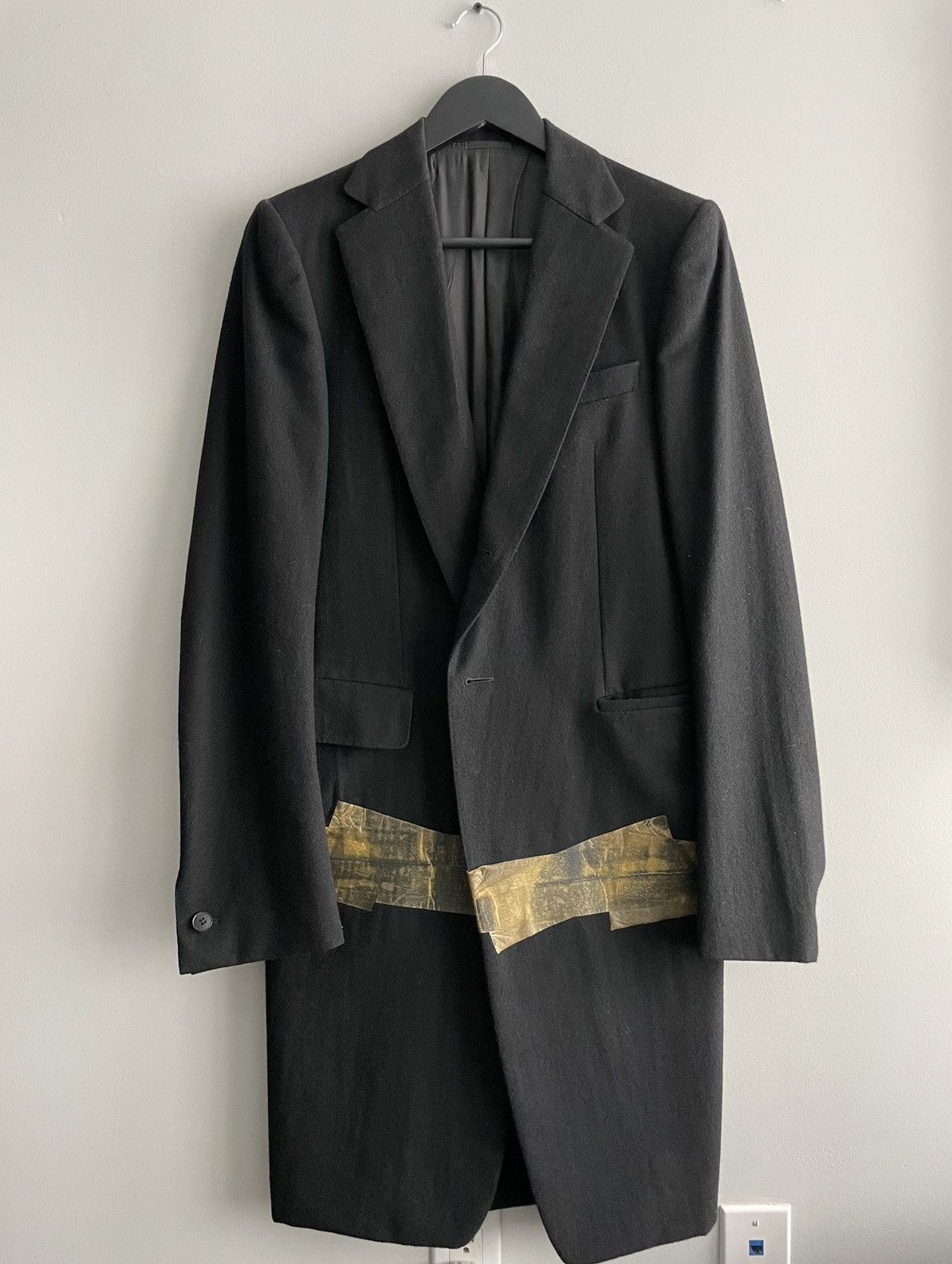 image of Carol Christian Poell Aw03 Tape Coat in Black, Men's (Size Medium)