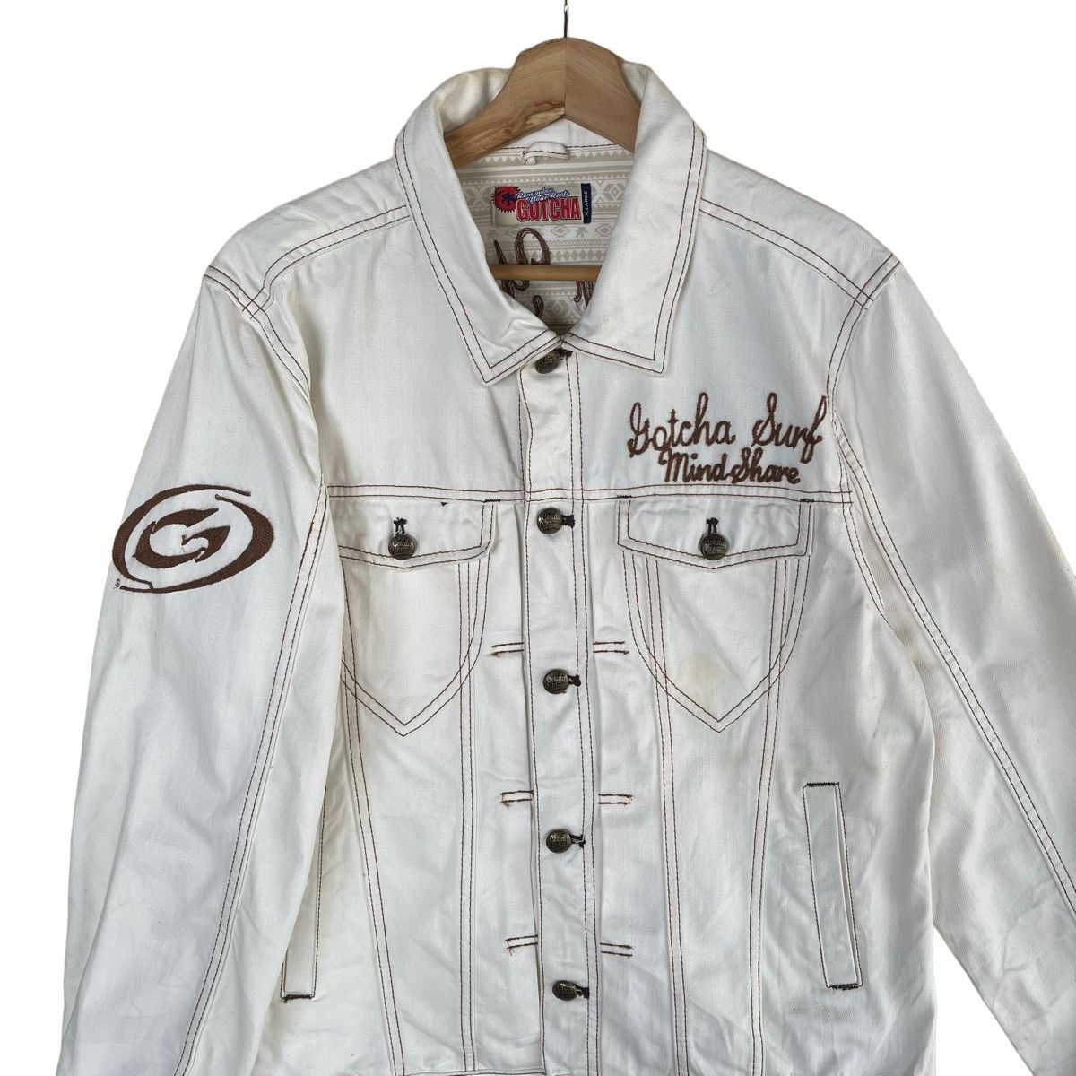 Billabong × Quiksilver × Vintage Vintage Gotcha Big Logo Embroidered Denim Jacket Size US M / EU 48-50 / 2 - 2 Thumbnail