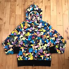 Bape mix camo sales shark hoodie multi