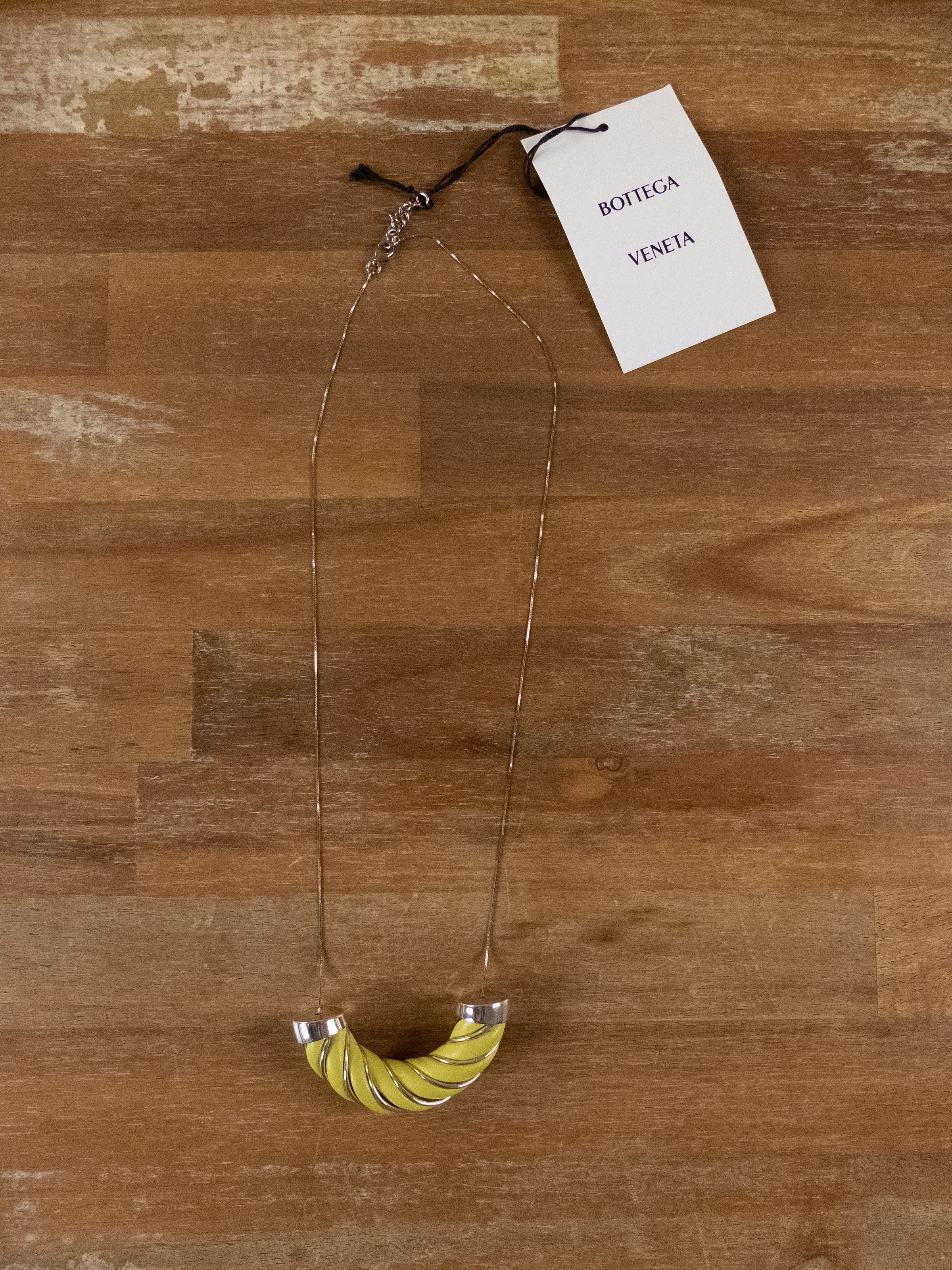 Bottega Veneta BOTTEGA VENETA Twist 925 silver leather pendant necklace q Size ONE SIZE - 3 Thumbnail