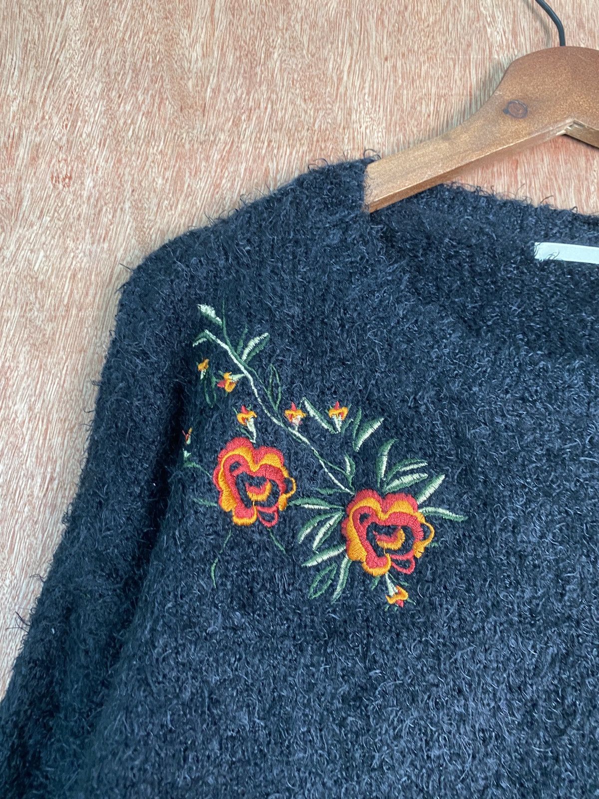 Homespun Knitwear DLS Gu Black Baggy fur shag shaggy Knit Sweaters #BB584 Size M / US 6-8 / IT 42-44 - 6 Thumbnail