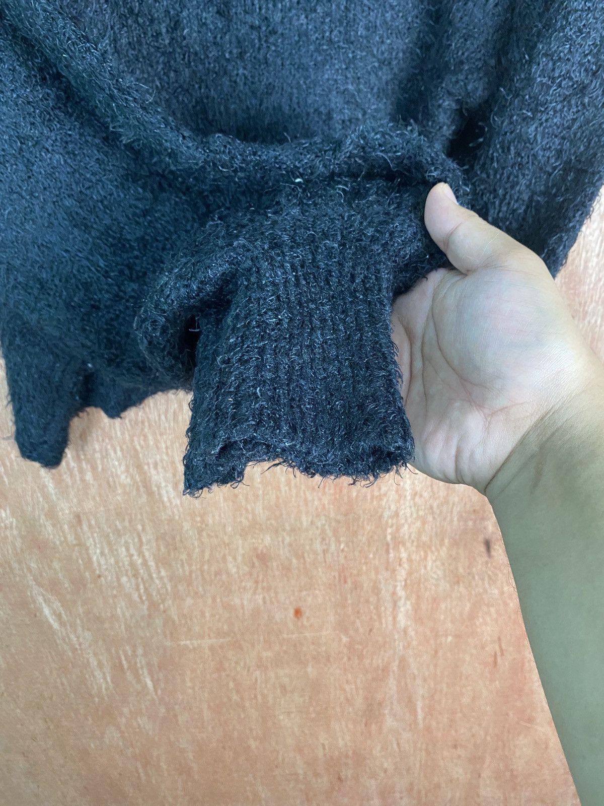 Homespun Knitwear DLS Gu Black Baggy fur shag shaggy Knit Sweaters #BB584 Size M / US 6-8 / IT 42-44 - 9 Thumbnail