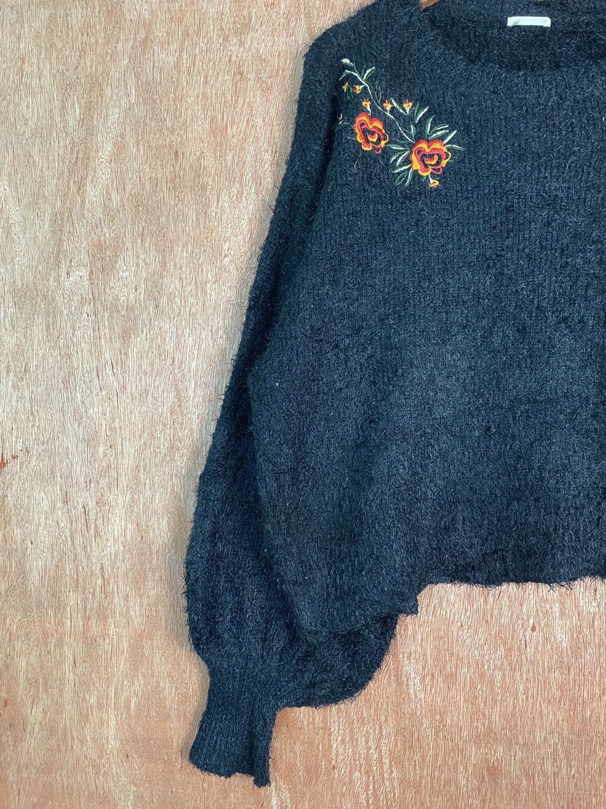 Homespun Knitwear DLS Gu Black Baggy fur shag shaggy Knit Sweaters #BB584 Size M / US 6-8 / IT 42-44 - 4 Thumbnail