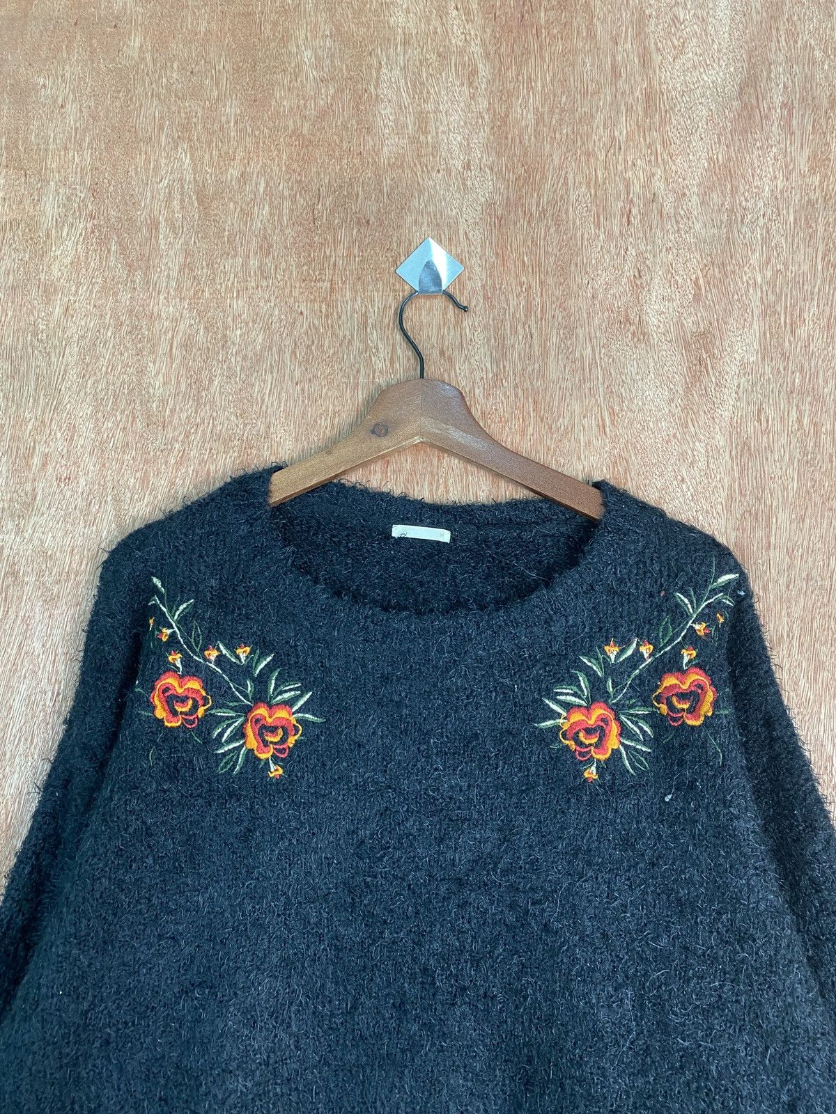 Homespun Knitwear DLS Gu Black Baggy fur shag shaggy Knit Sweaters #BB584 Size M / US 6-8 / IT 42-44 - 2 Thumbnail