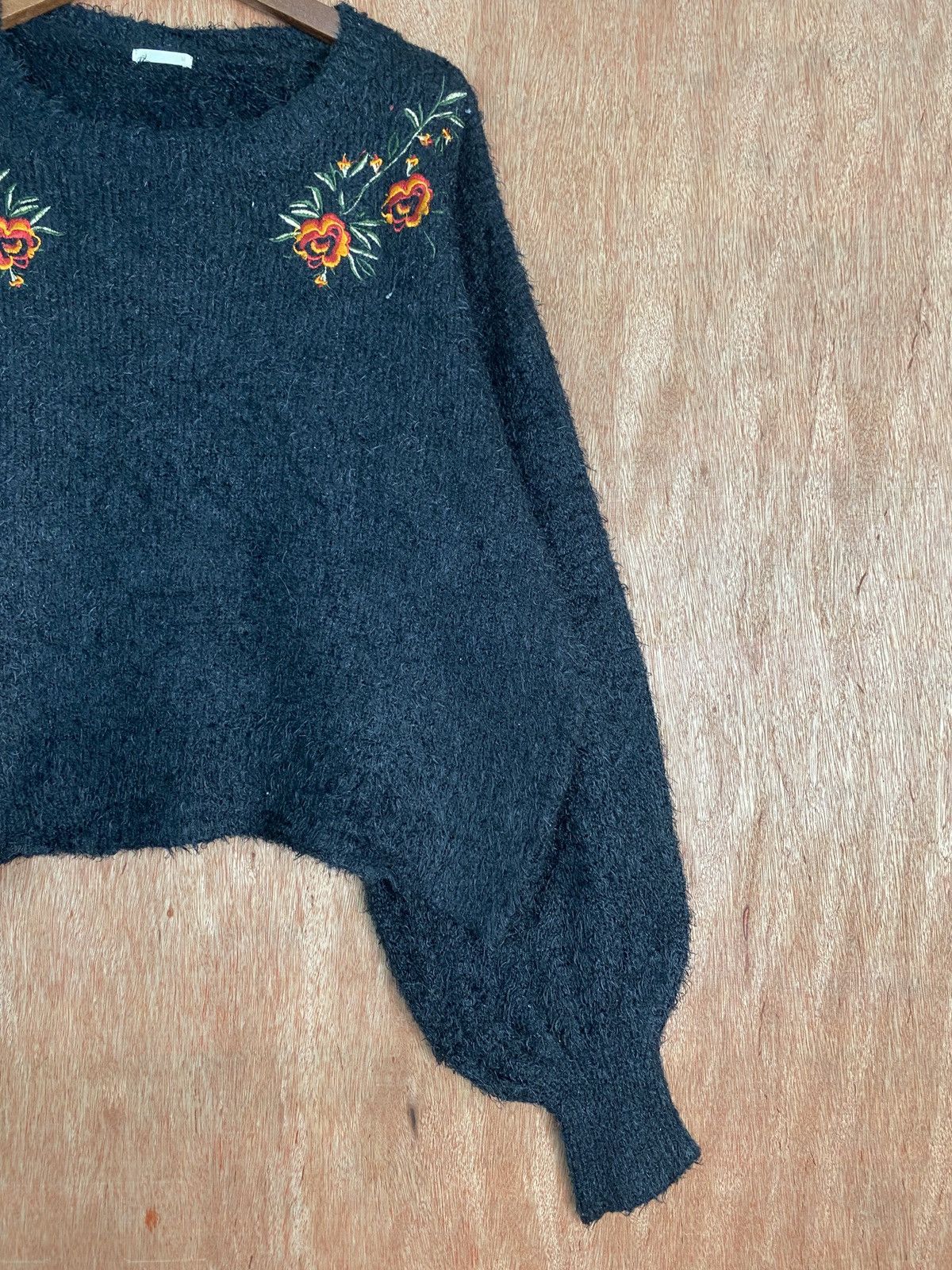 Homespun Knitwear DLS Gu Black Baggy fur shag shaggy Knit Sweaters #BB584 Size M / US 6-8 / IT 42-44 - 5 Thumbnail