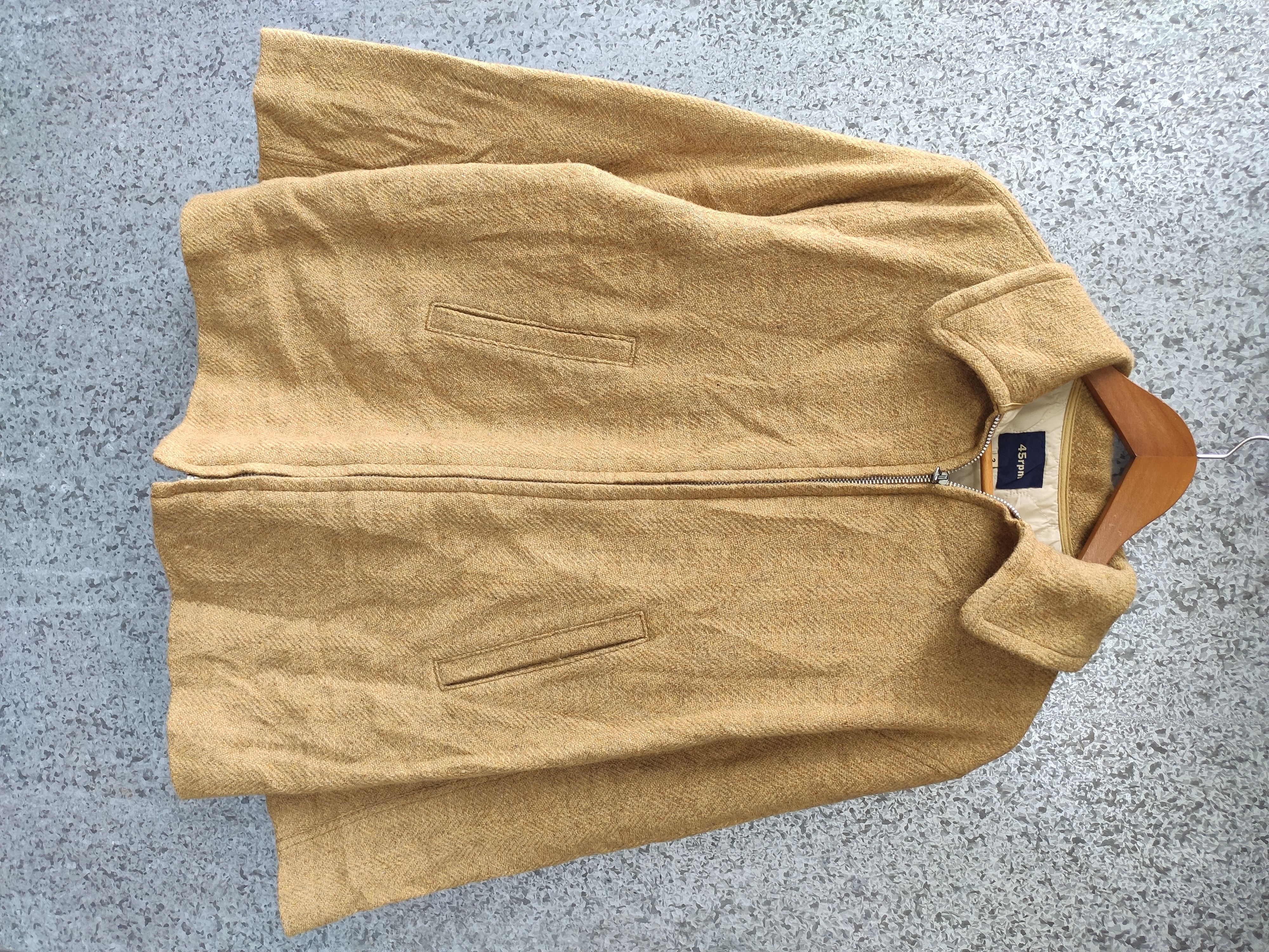 image of 45Rpm Jacket Wool Made In Japan Zipper Jacket in Beige, Men's (Size Medium)