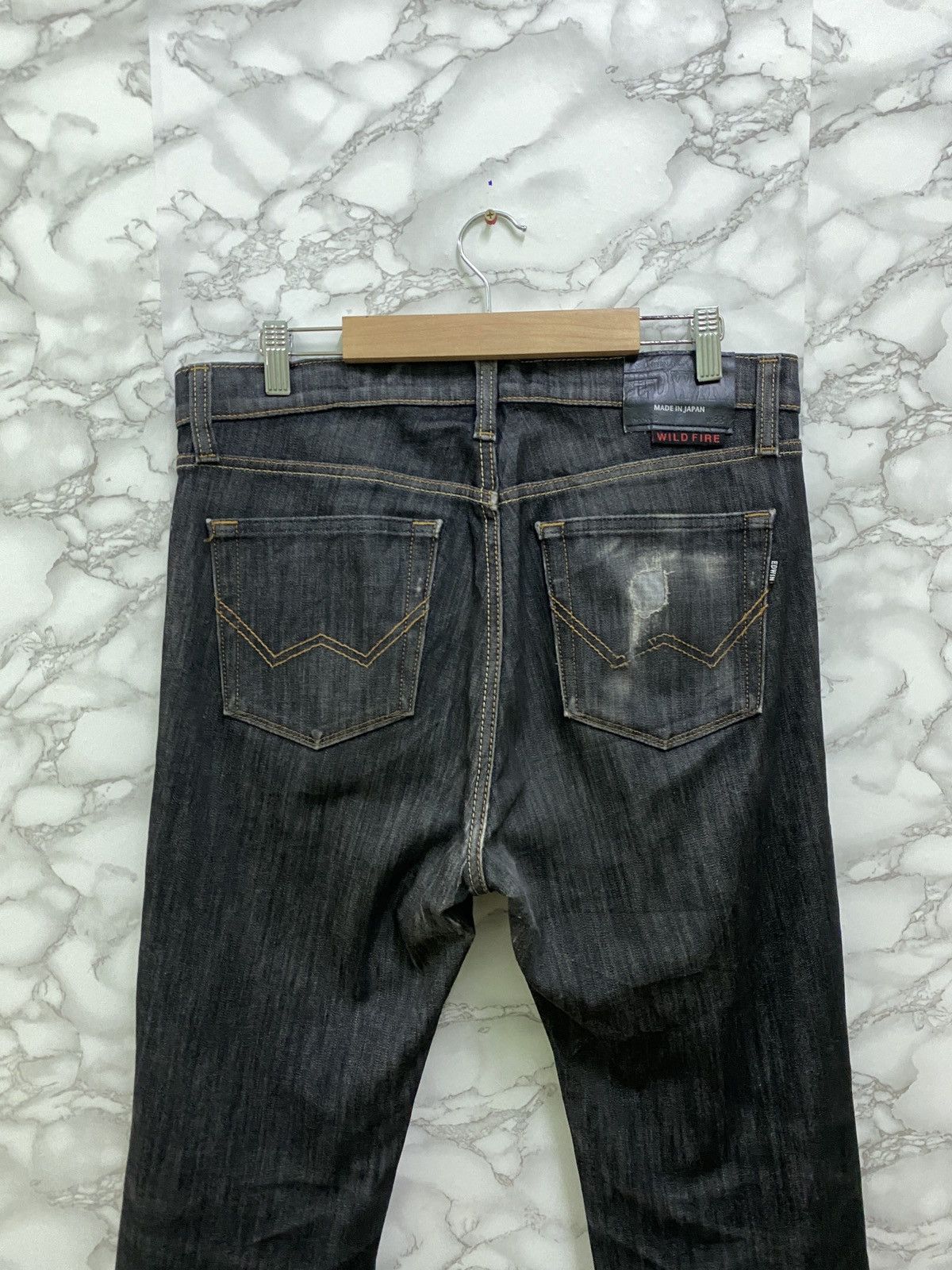 Edwin × Japanese Brand 🔥EDWIN WILD FIRE Distressed Denim Jeans Size US 32 / EU 48 - 10 Thumbnail