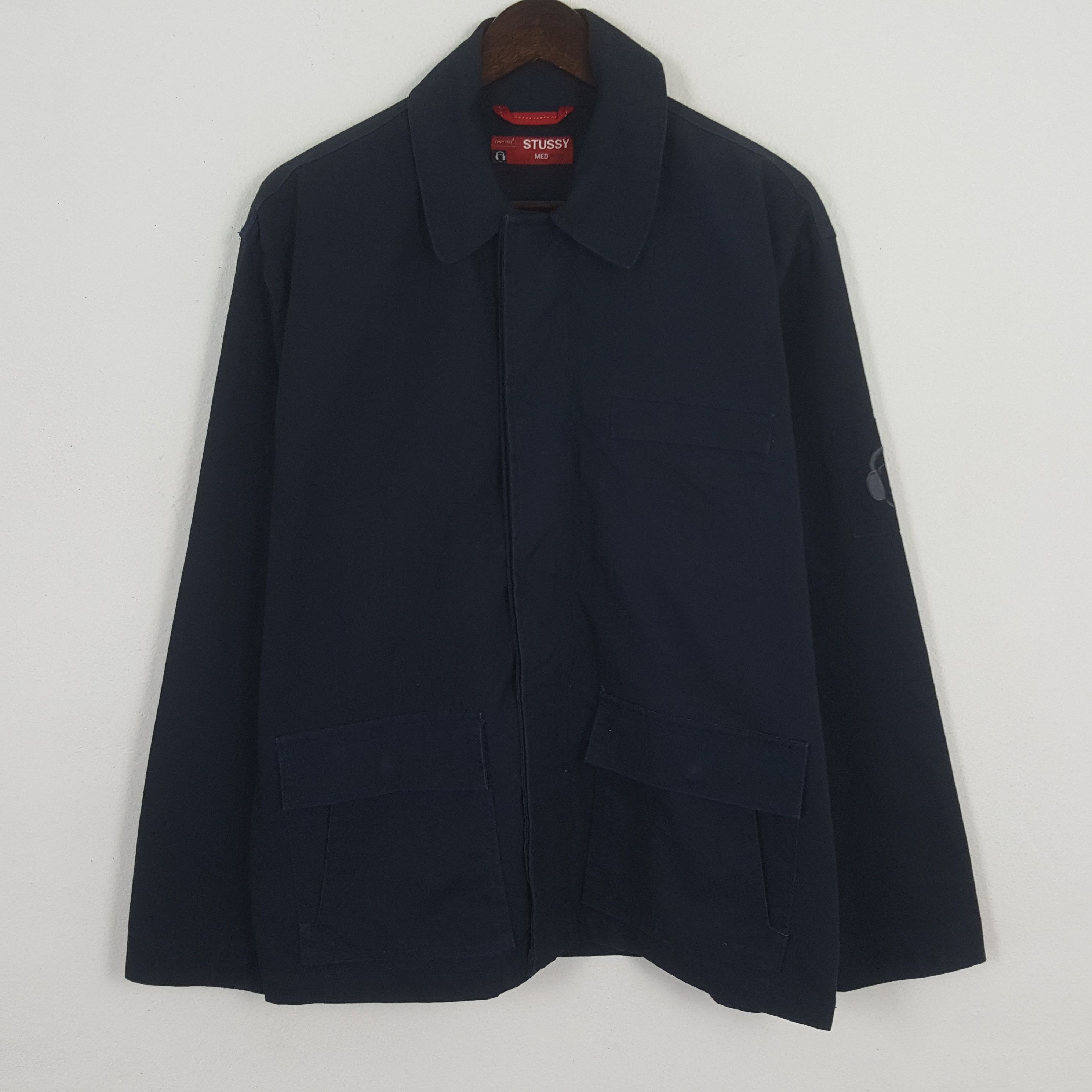 Stussy × Vintage Vintage Stussy Custom Big Logo Worker Jacket Size US XL / EU 56 / 4 - 3 Thumbnail