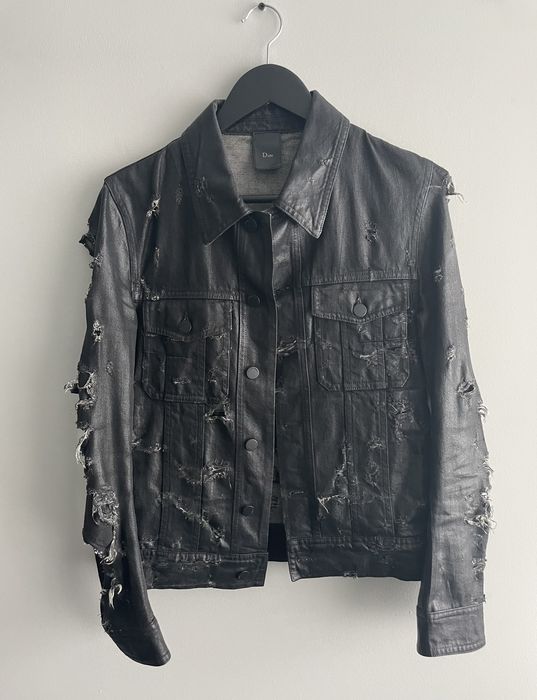 Dior Dior Homme SS04 Strip Waxed Destroyed Jacket | Grailed