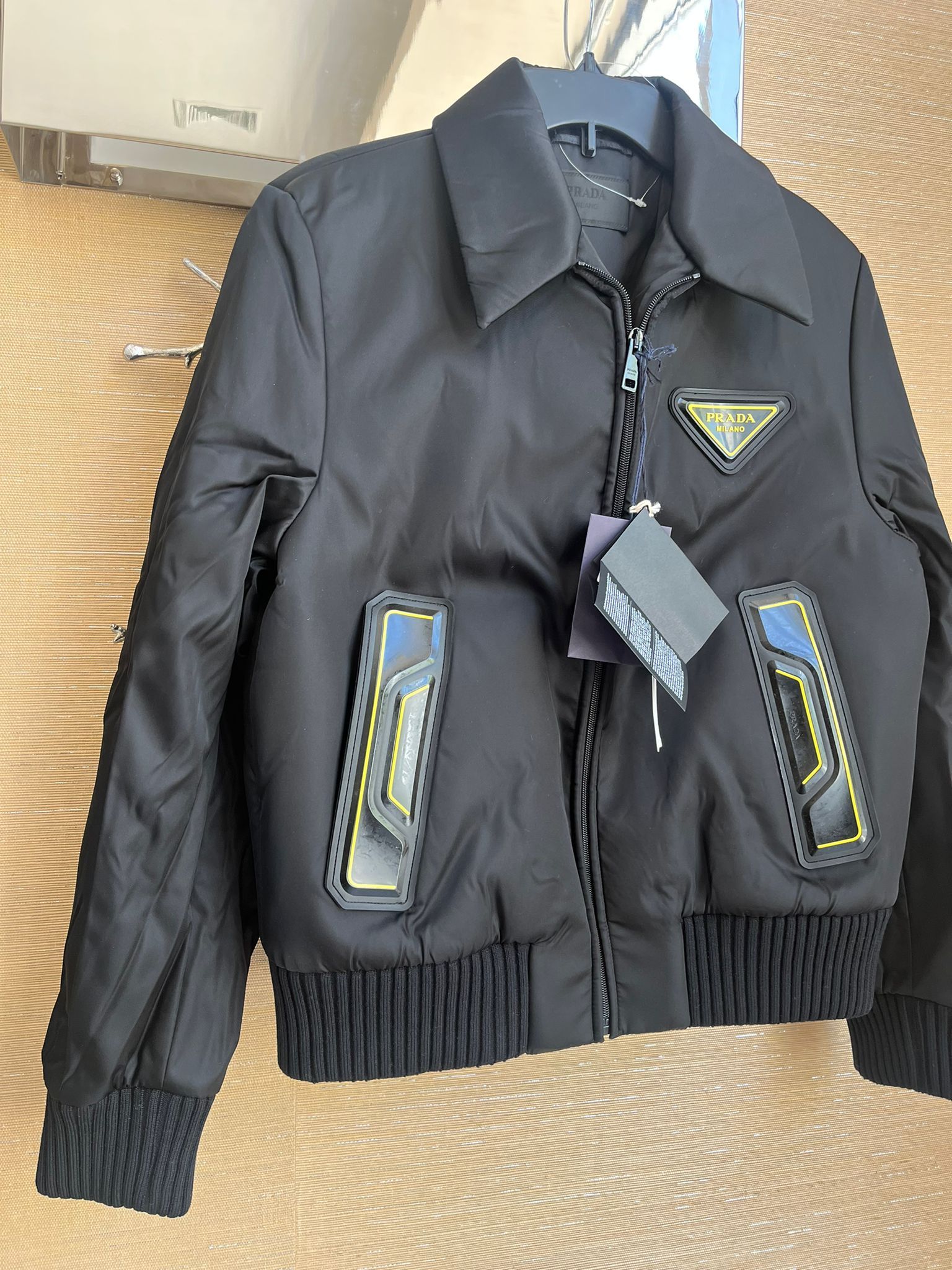 Prada o1rshd1 Heavy Logo Bomber Jacket in Black Size US M / EU 48-50 / 2 - 5 Thumbnail
