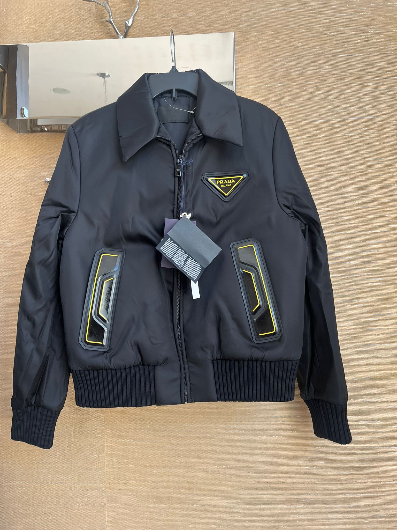 Prada o1rshd1 Heavy Logo Bomber Jacket in Black Size US M / EU 48-50 / 2 - 2 Thumbnail