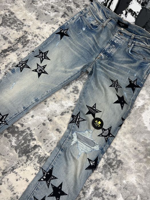 Amiri Amiri Bandana star patch jeans Grailed