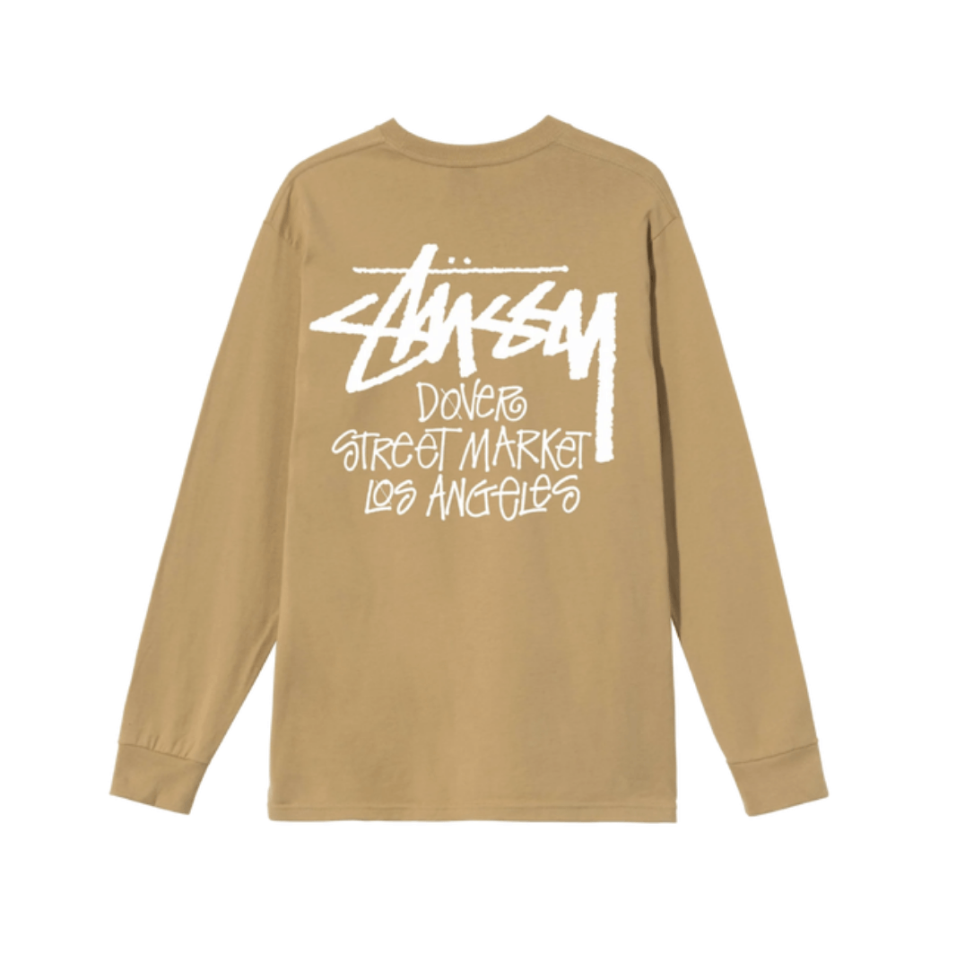 image of Dover Street Market x Stussy Stüssy Dsm Los Angeles L/s Tee Khaki • S, Men's (Size Small)