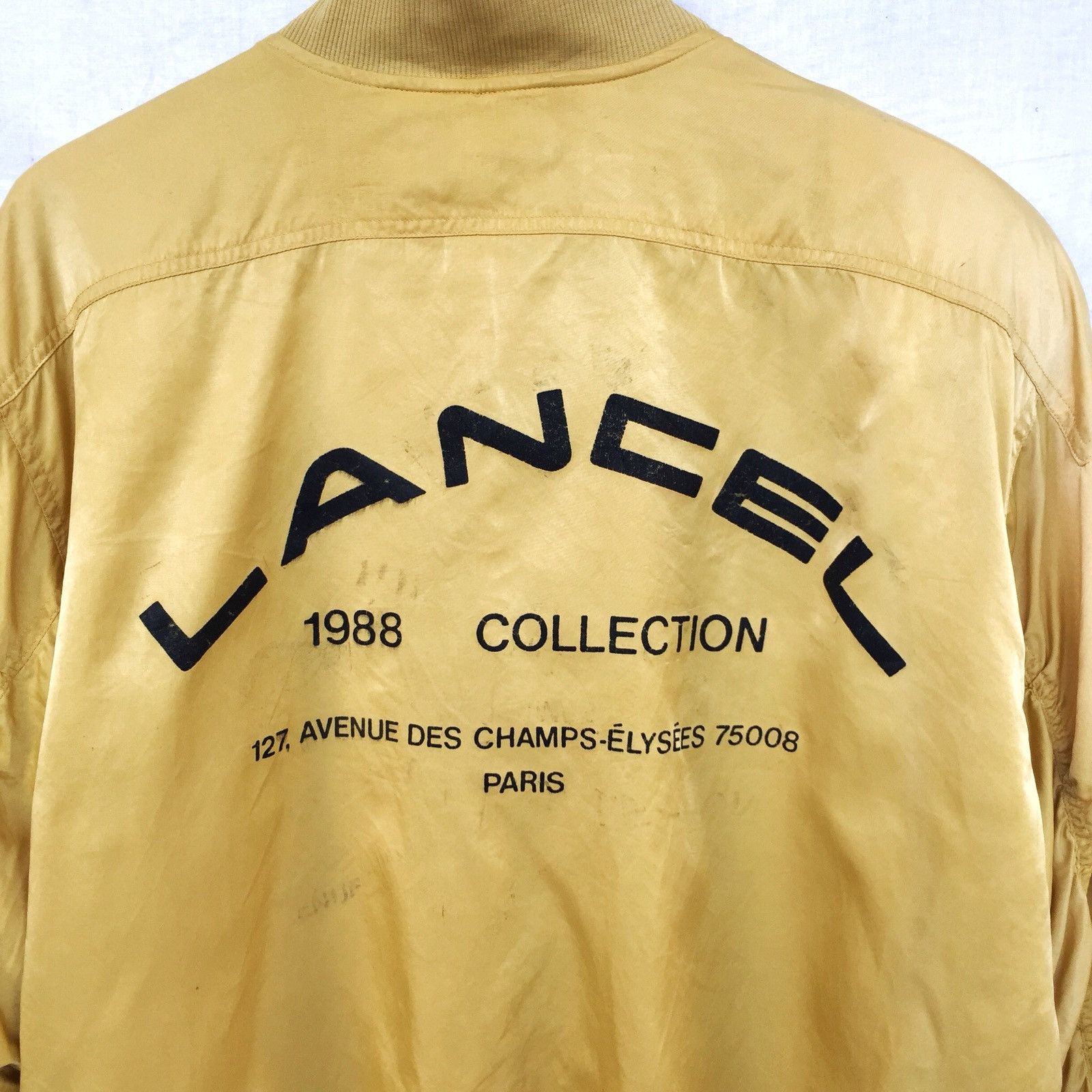Lancel ARCHIVE🔥Lancel 1988 Col MA-1 Rayon Oversized Bomber Jacket Size US L / EU 52-54 / 3 - 6 Thumbnail