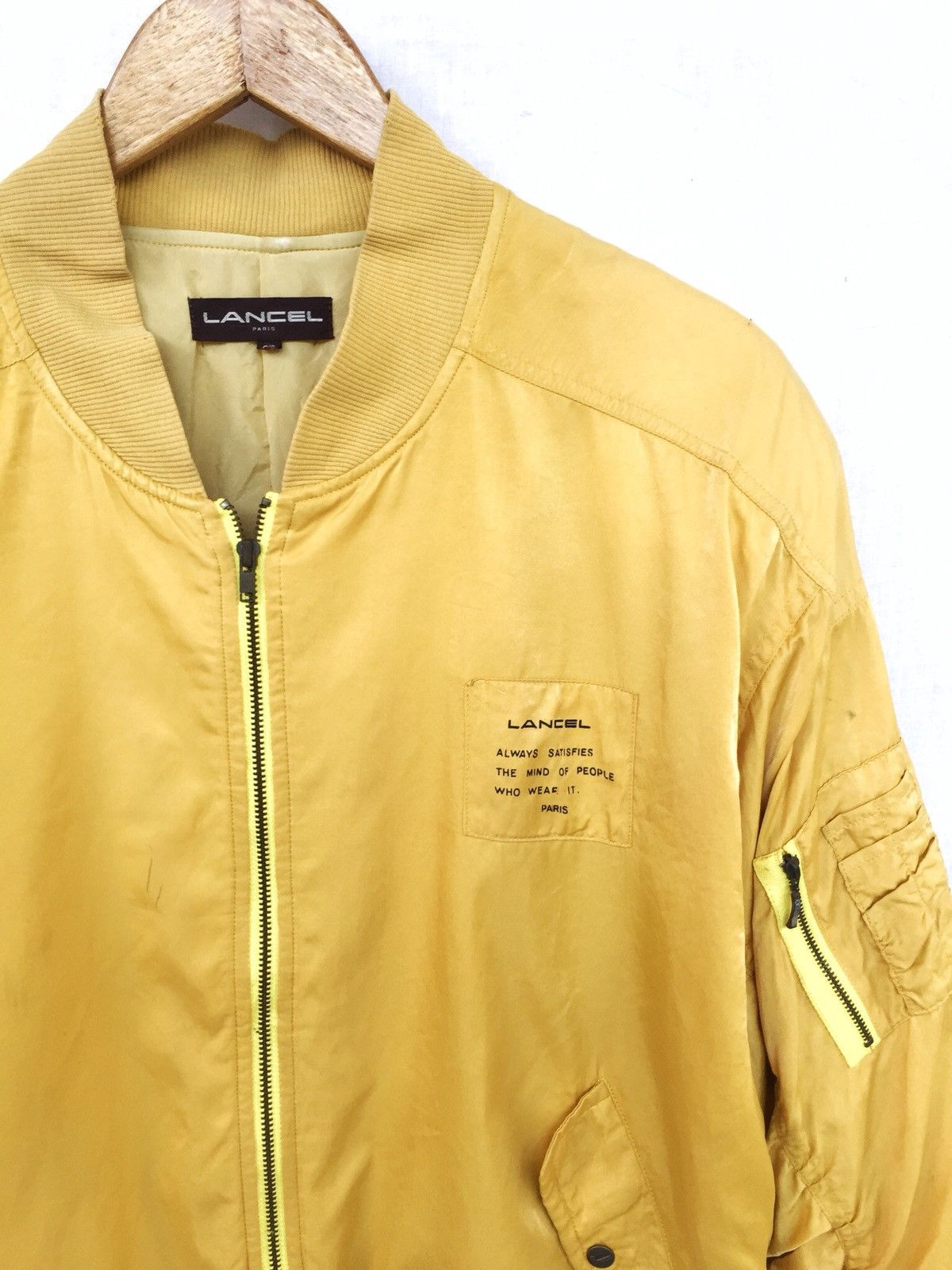 Lancel ARCHIVE🔥Lancel 1988 Col MA-1 Rayon Oversized Bomber Jacket Size US L / EU 52-54 / 3 - 3 Thumbnail