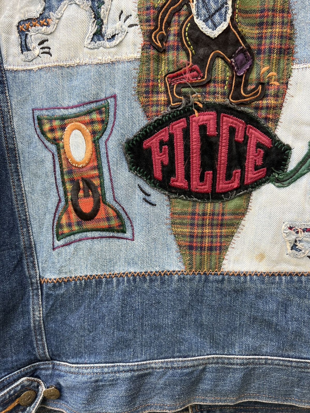 Yoshiyuki Konishi VTG FICCE Yoshiyuki Konishi Patchwork Denim Dirty Jacket Size US XL / EU 56 / 4 - 19 Thumbnail