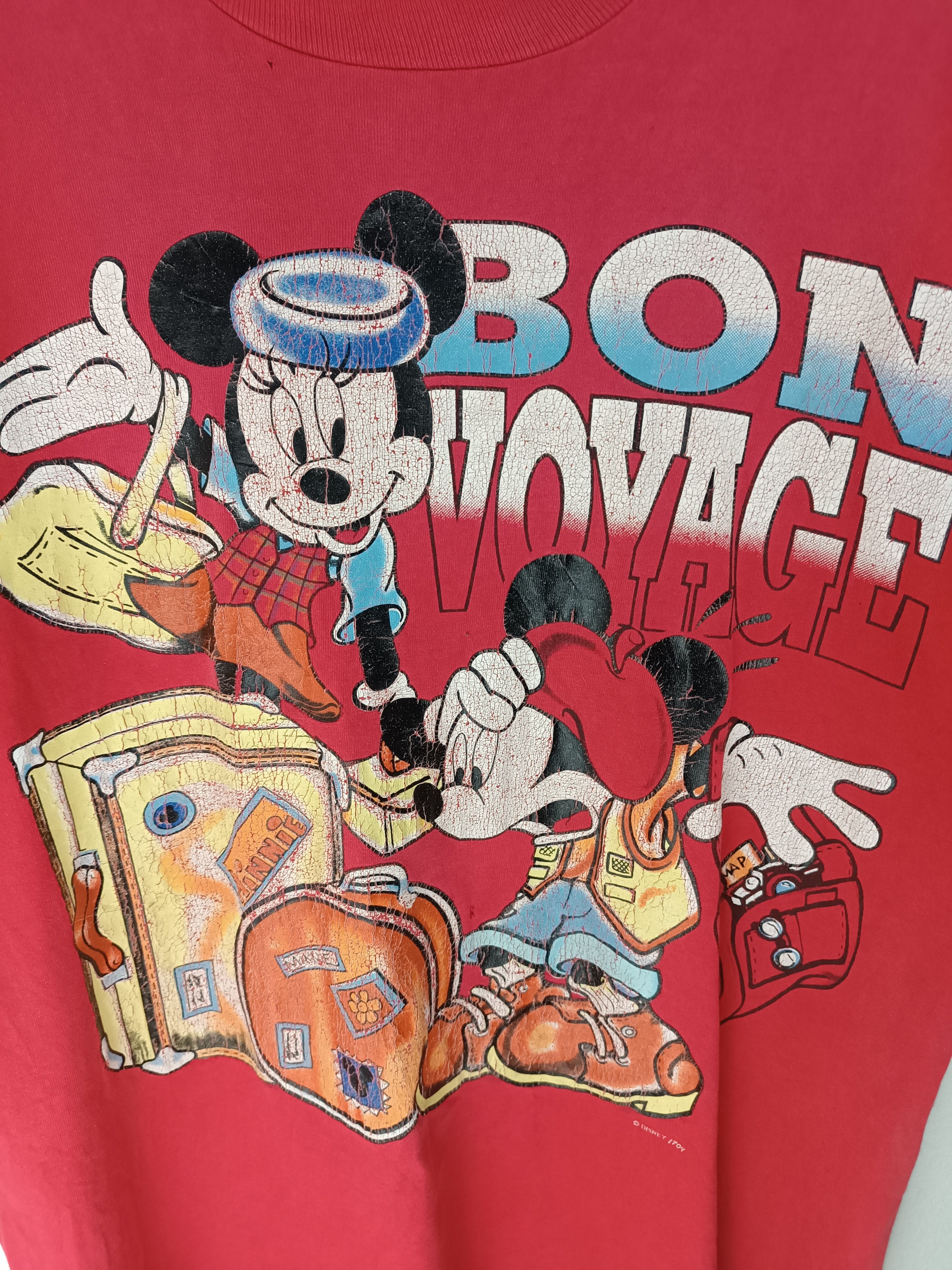 Mickey Mouse VINTAGE 90'S MICKEY MOUSE BON VOYAGE DISTRESSED TEE Size US XL / EU 56 / 4 - 8 Thumbnail