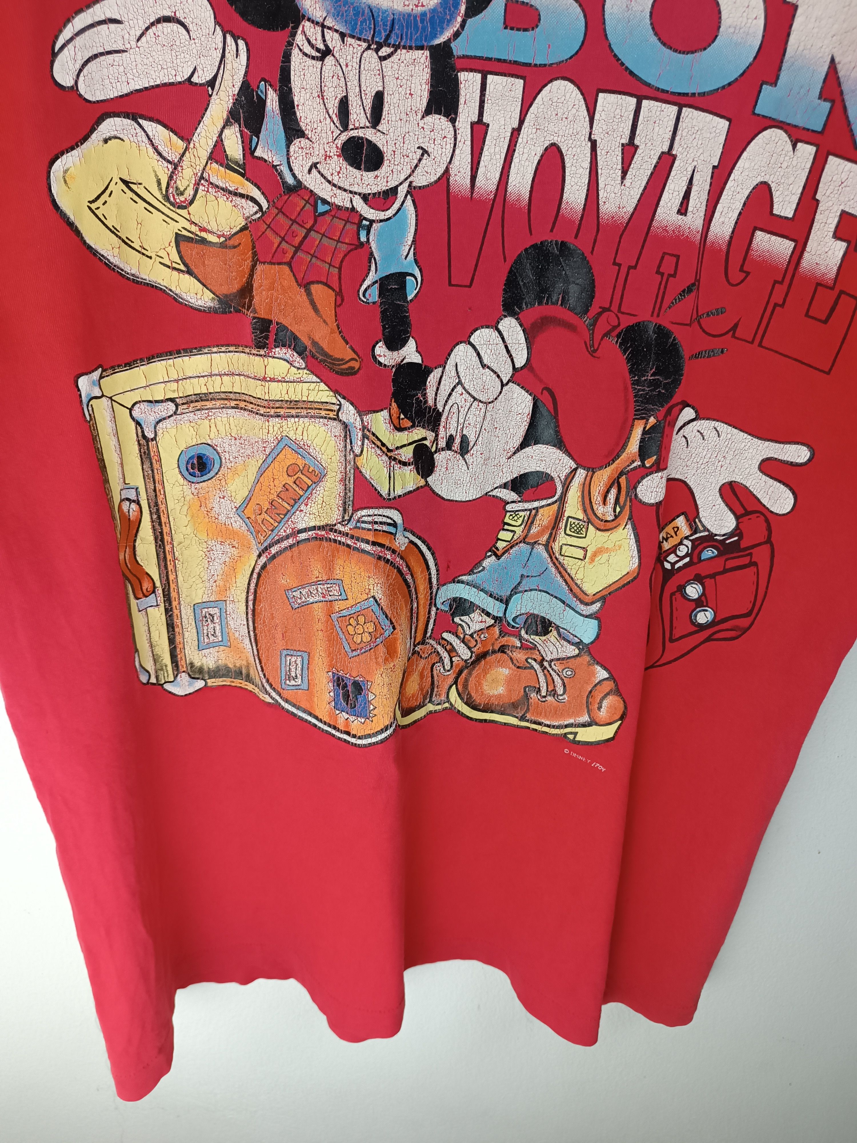 Mickey Mouse VINTAGE 90'S MICKEY MOUSE BON VOYAGE DISTRESSED TEE Size US XL / EU 56 / 4 - 7 Thumbnail