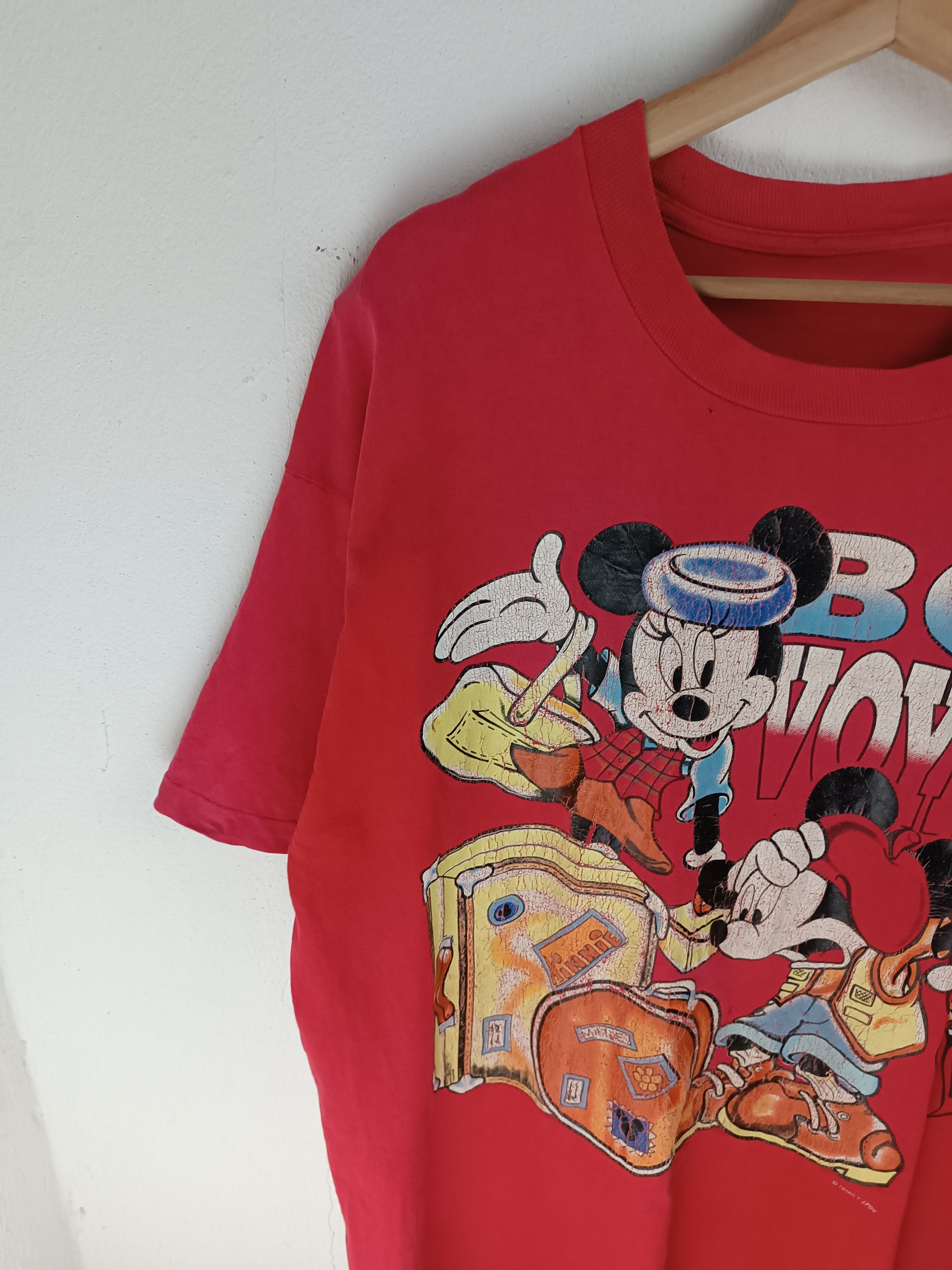 Mickey Mouse VINTAGE 90'S MICKEY MOUSE BON VOYAGE DISTRESSED TEE Size US XL / EU 56 / 4 - 6 Thumbnail