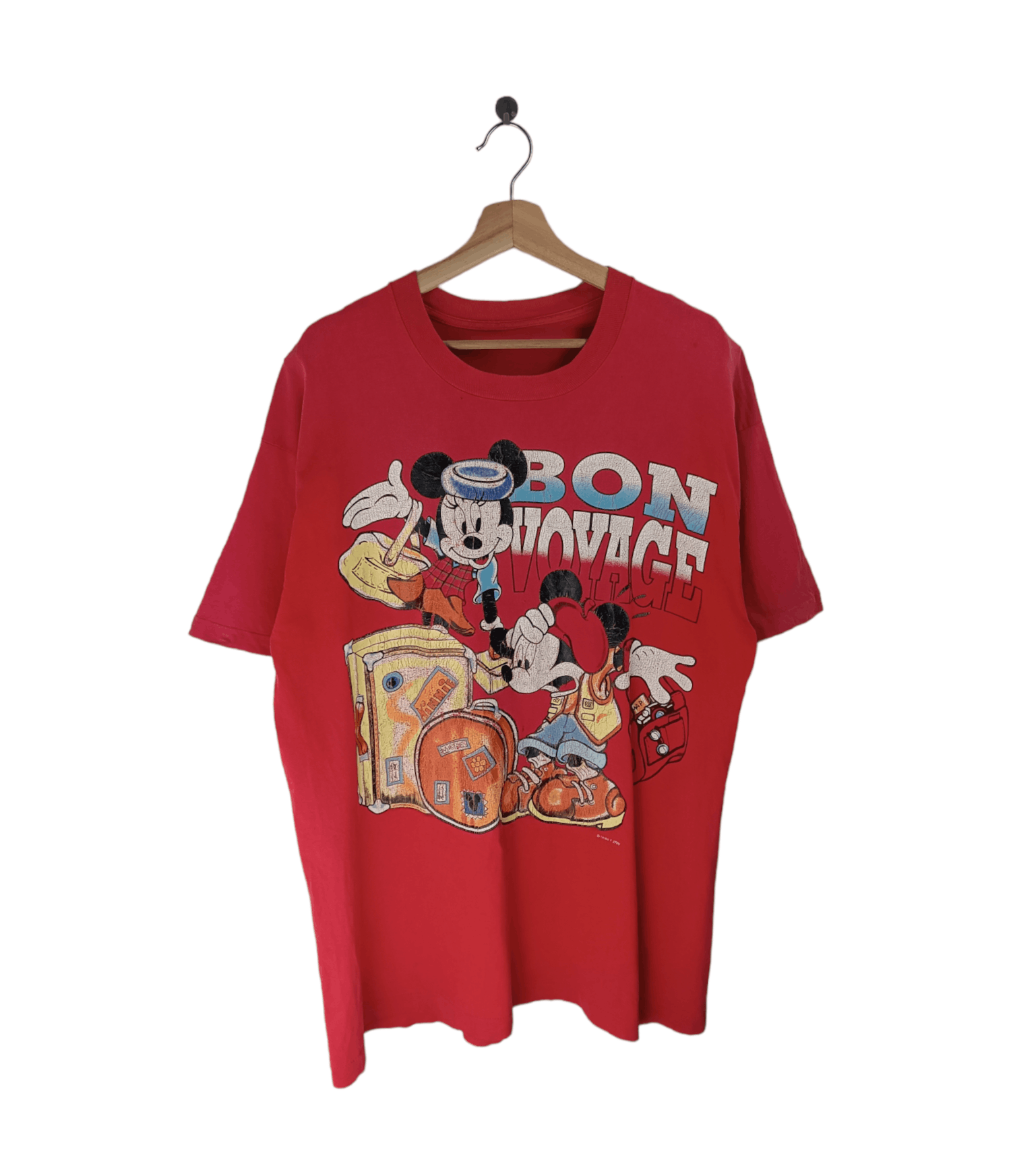 Mickey Mouse VINTAGE 90'S MICKEY MOUSE BON VOYAGE DISTRESSED TEE Size US XL / EU 56 / 4 - 1 Thumbnail