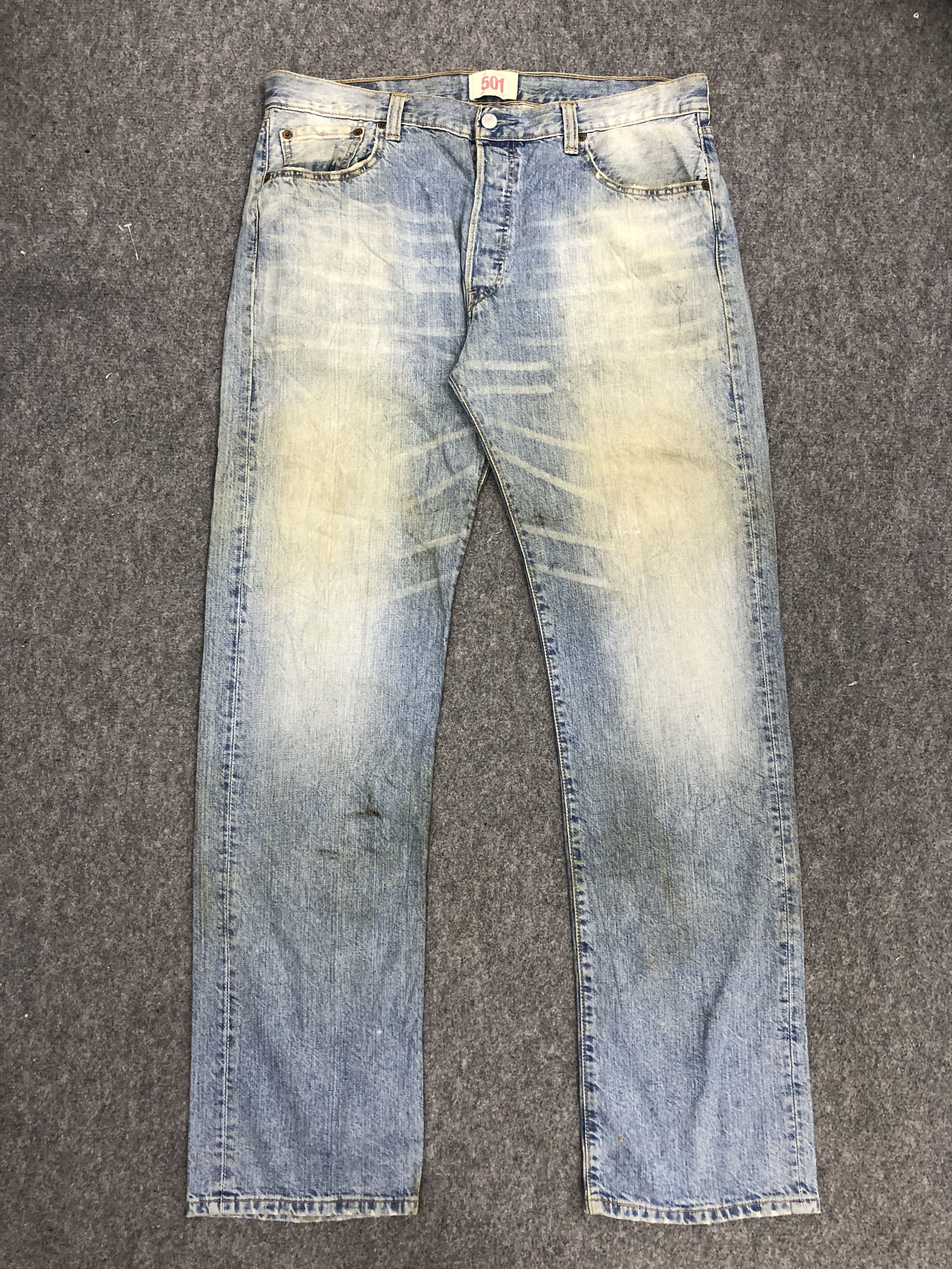 image of 80's Levis 501 Faded Blue Jeans in Blue Denim, Men's (Size 37)