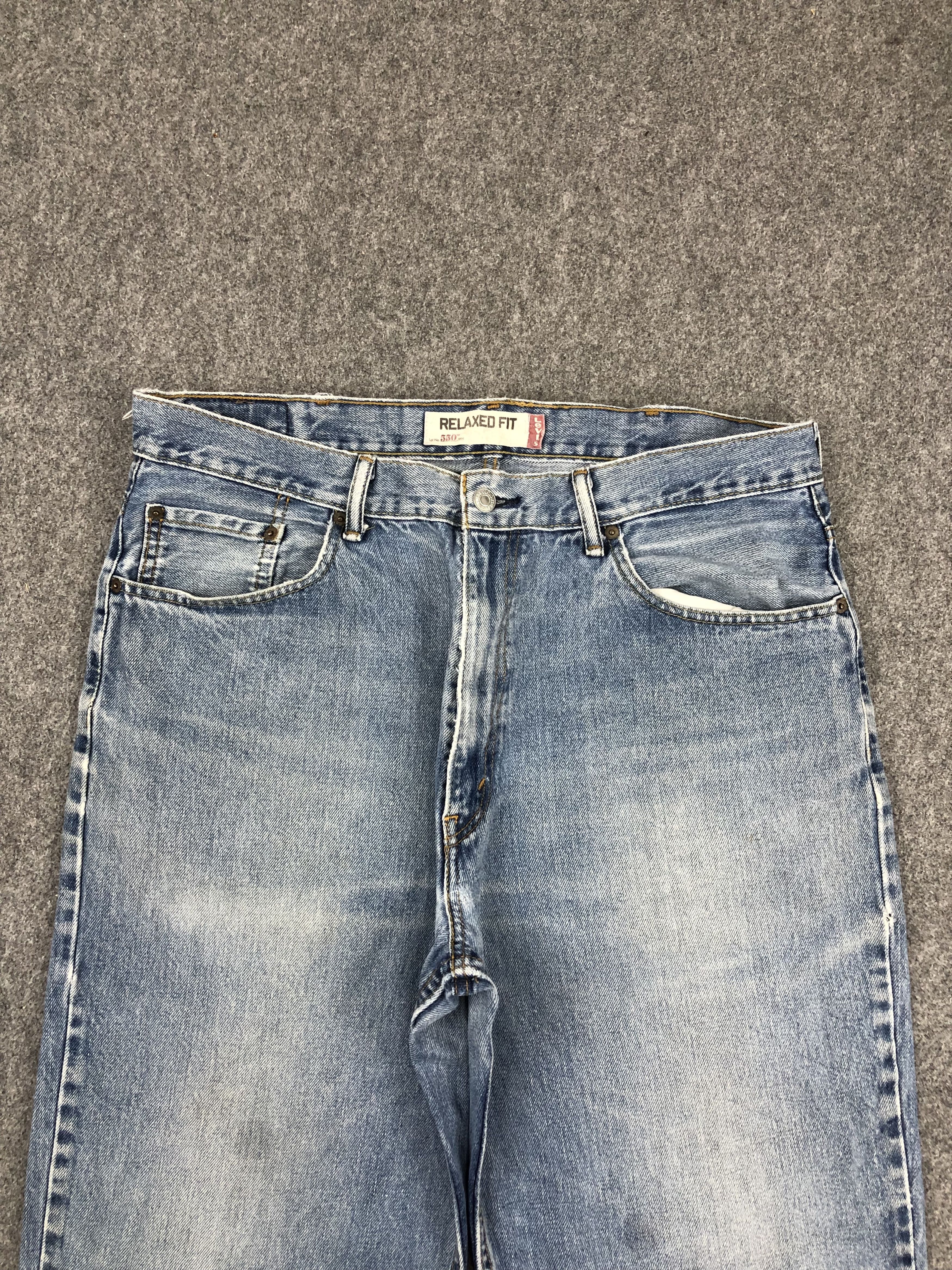 Levi's × Vintage Vintage Levis 550 Faded Blue Jeans Size US 37 - 2 Thumbnail